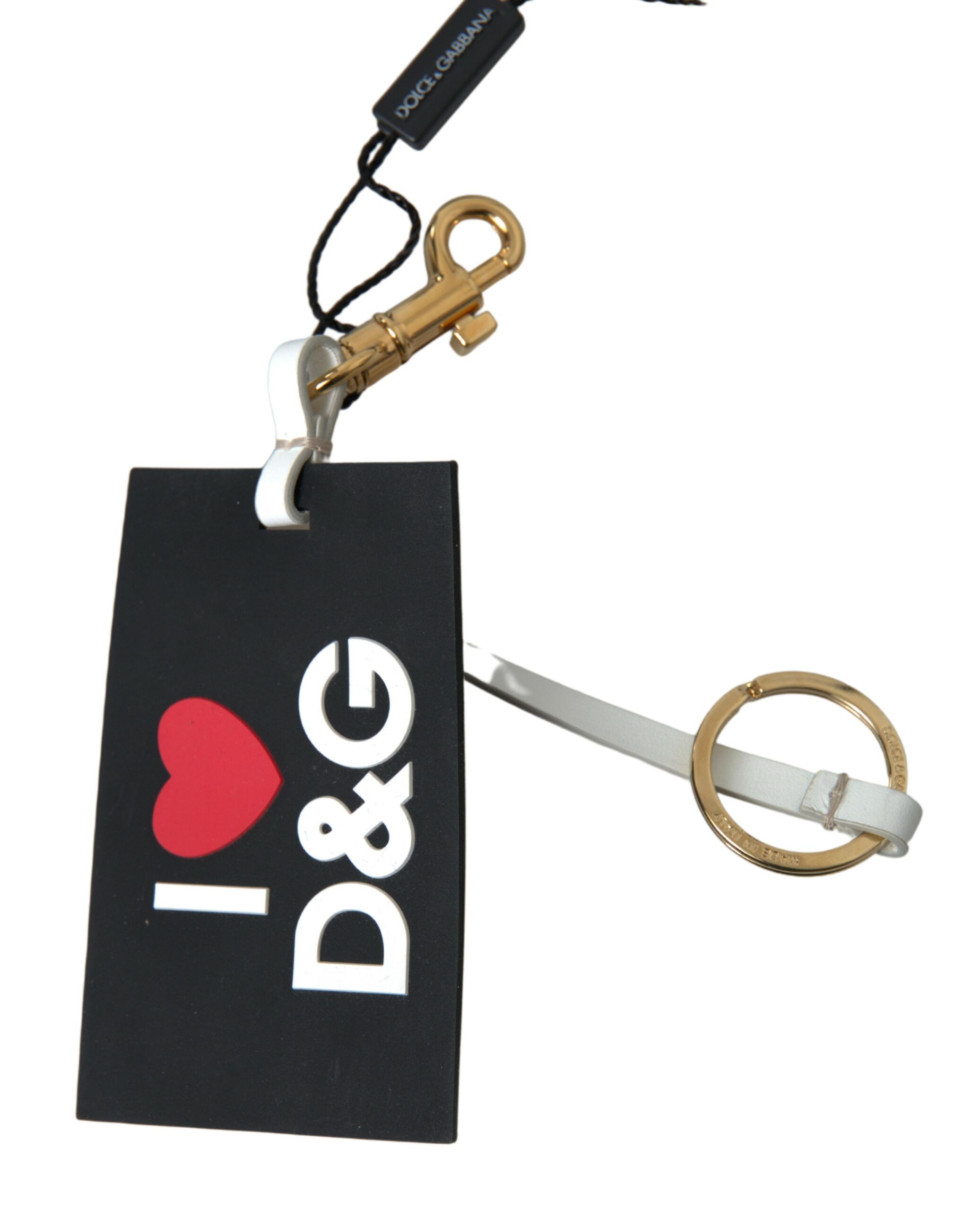 Black Silicone DG Logo Brass Women's Keychain - Dolce & Gabbana - Modalova