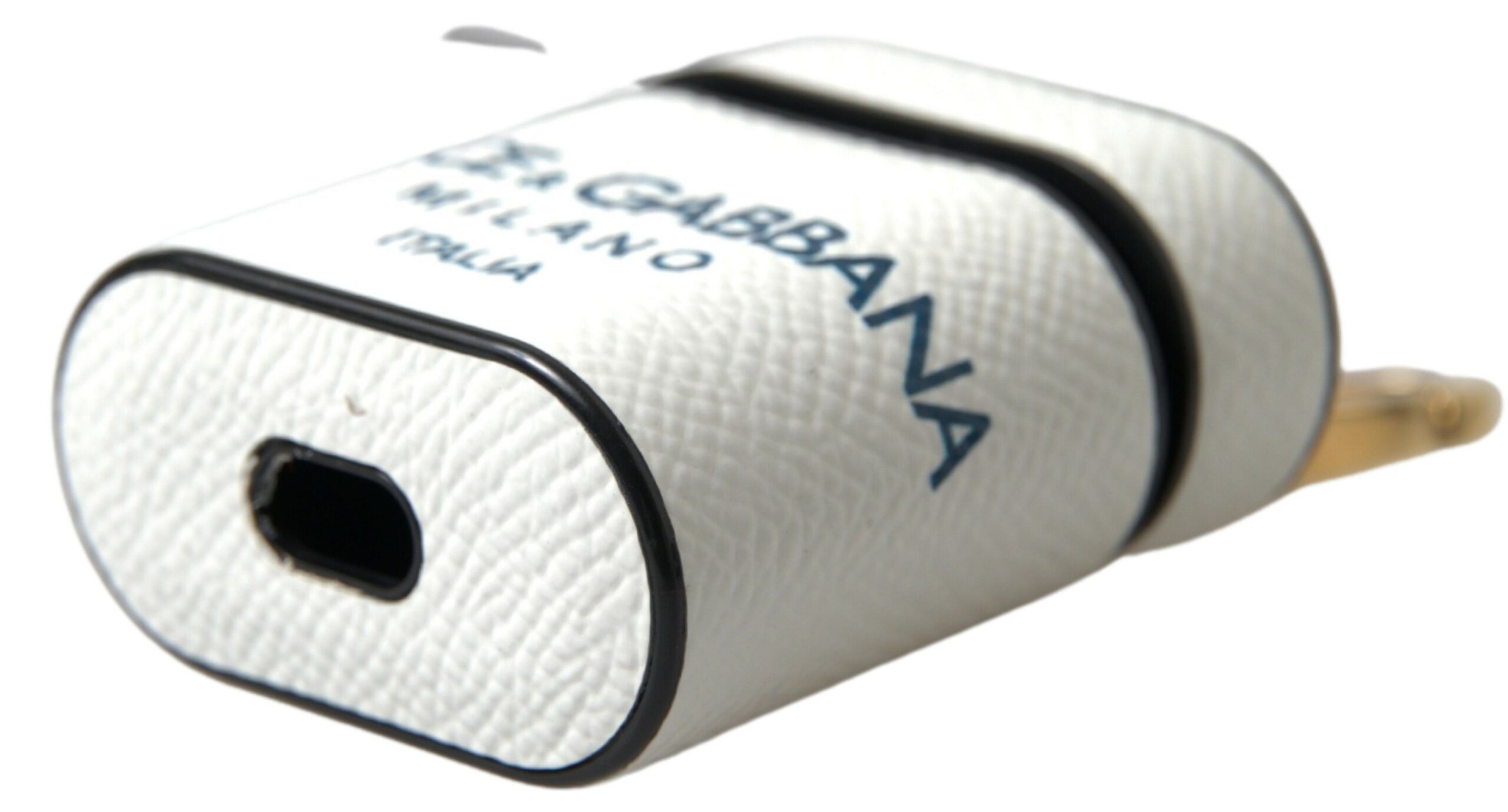 Blue Calf Leather Logo Print Strap Airpods Women's Case - Dolce & Gabbana - Modalova