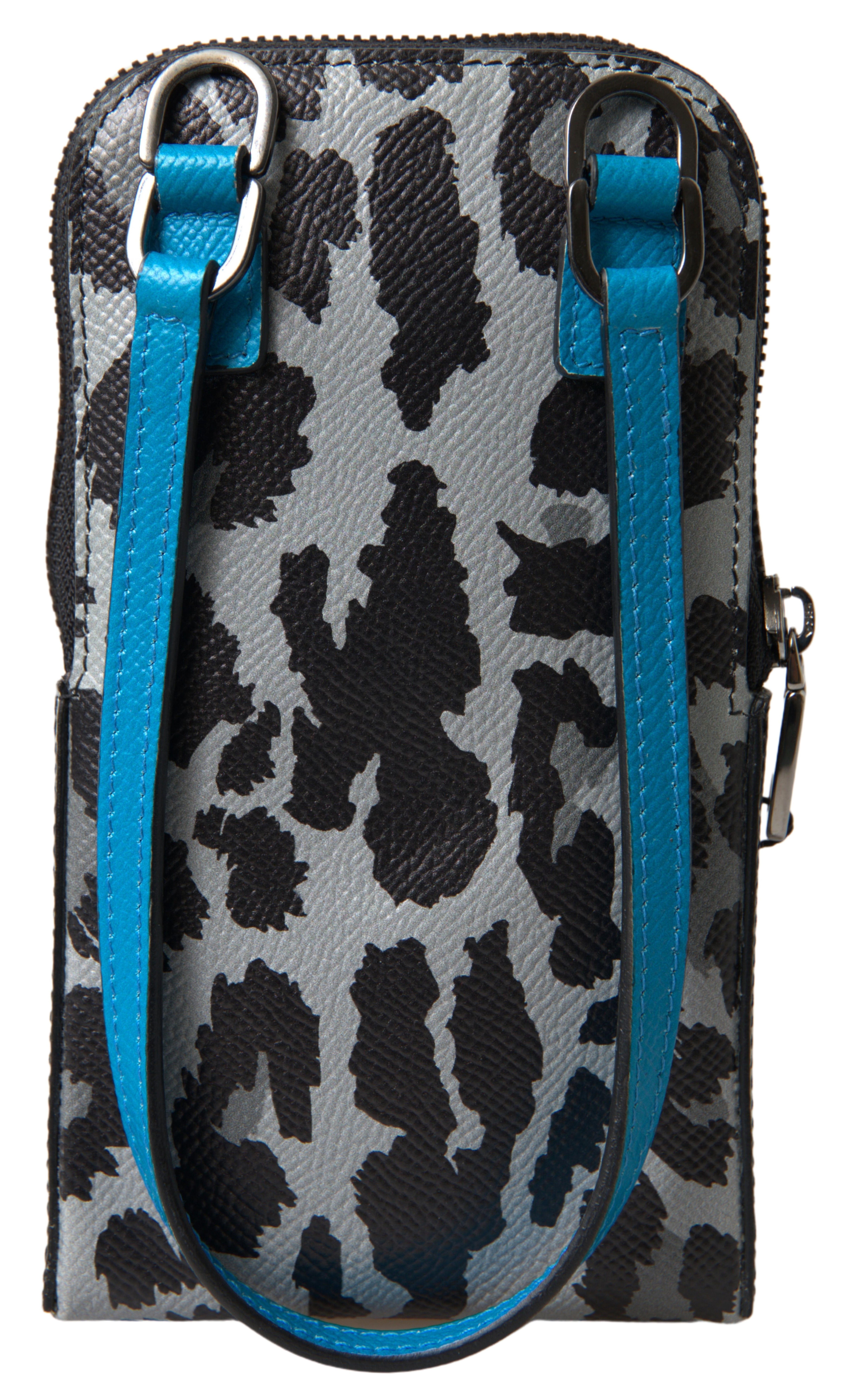 Gray Leopard Leather Men Purse Crossbody Sling Phone Men's Bag - Dolce & Gabbana - Modalova