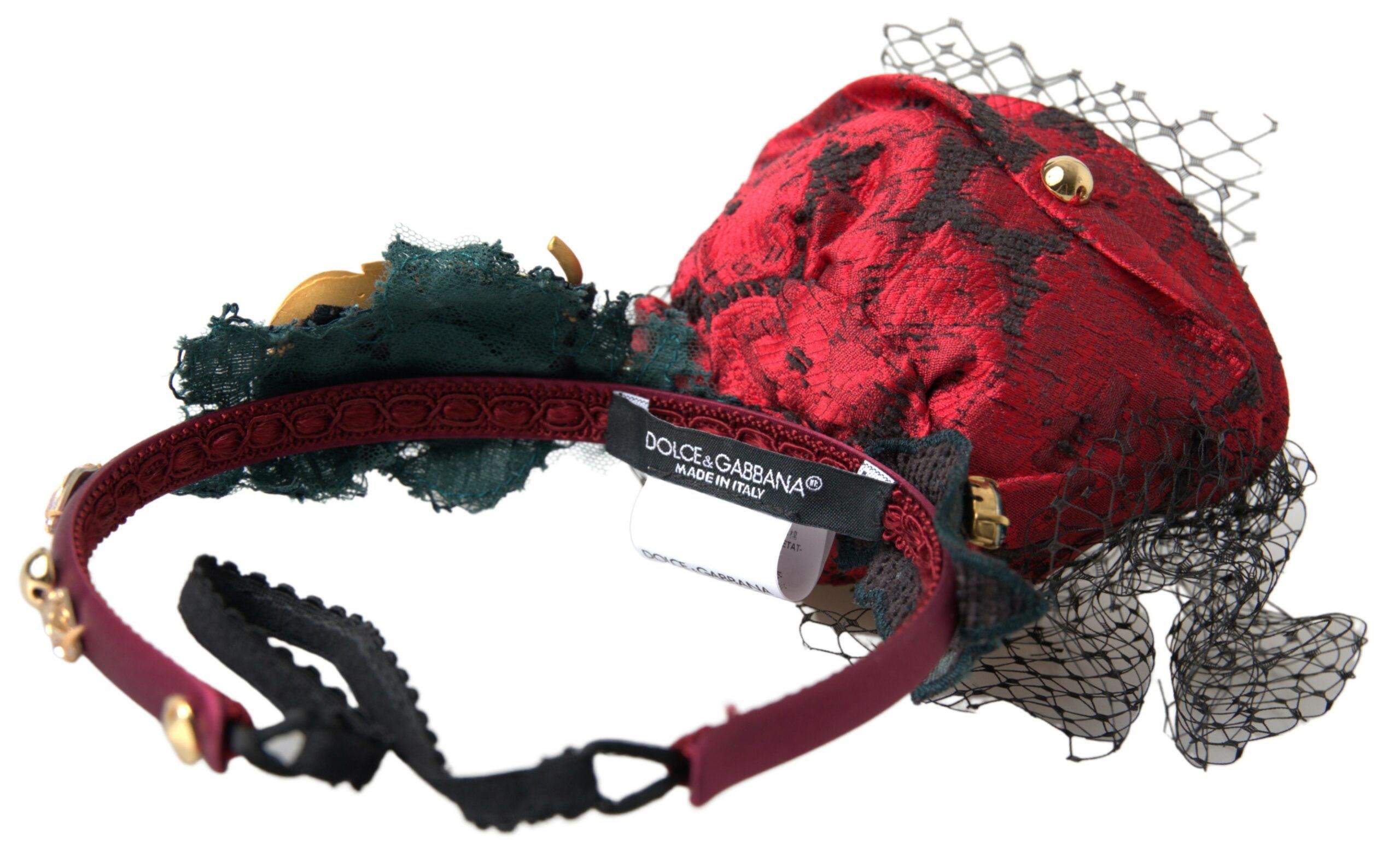 With multicolor Rose Silk Crystal Netted Logo Diadem Women's Headband - Dolce & Gabbana - Modalova