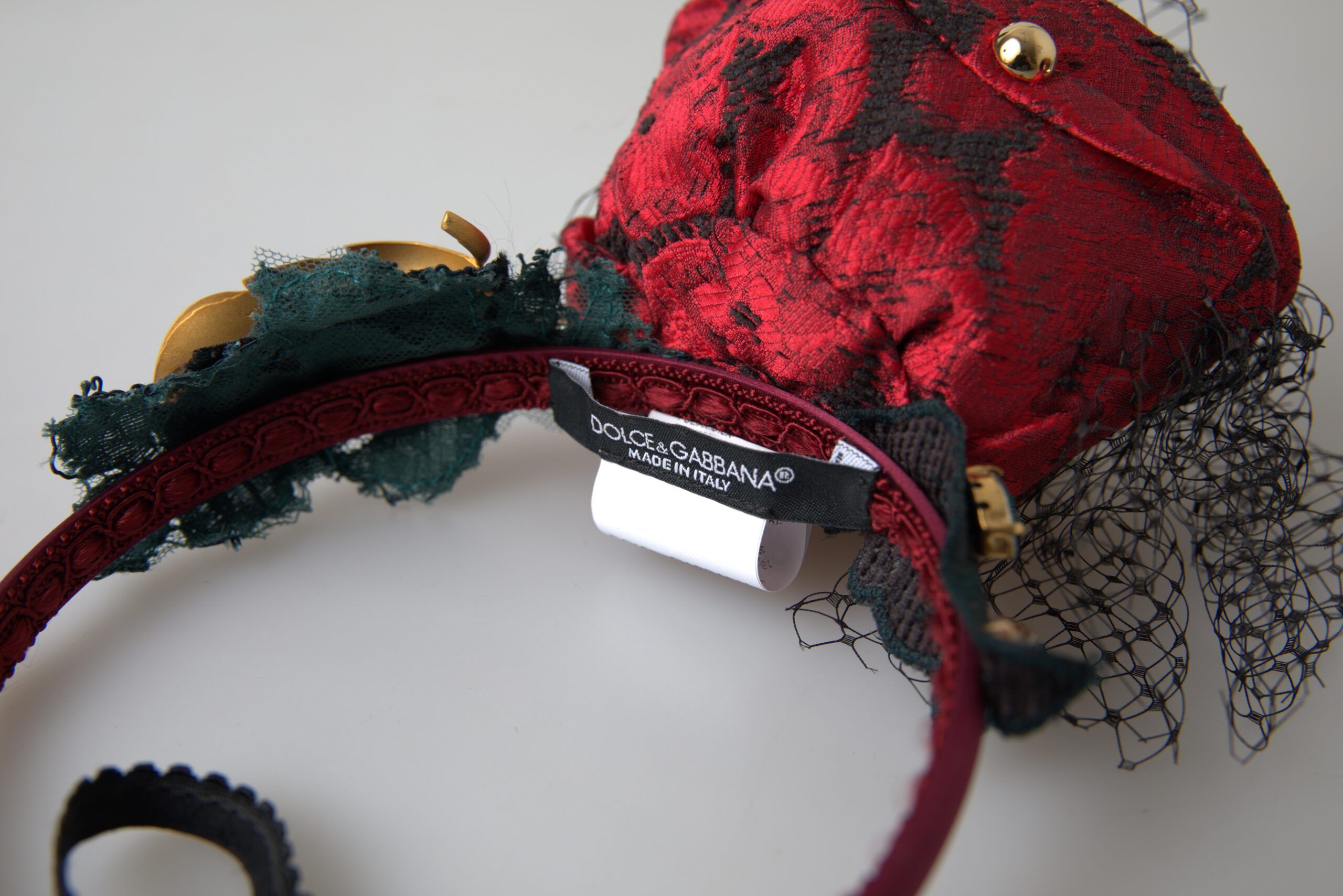 With multicolor Rose Silk Crystal Netted Logo Diadem Women's Headband - Dolce & Gabbana - Modalova