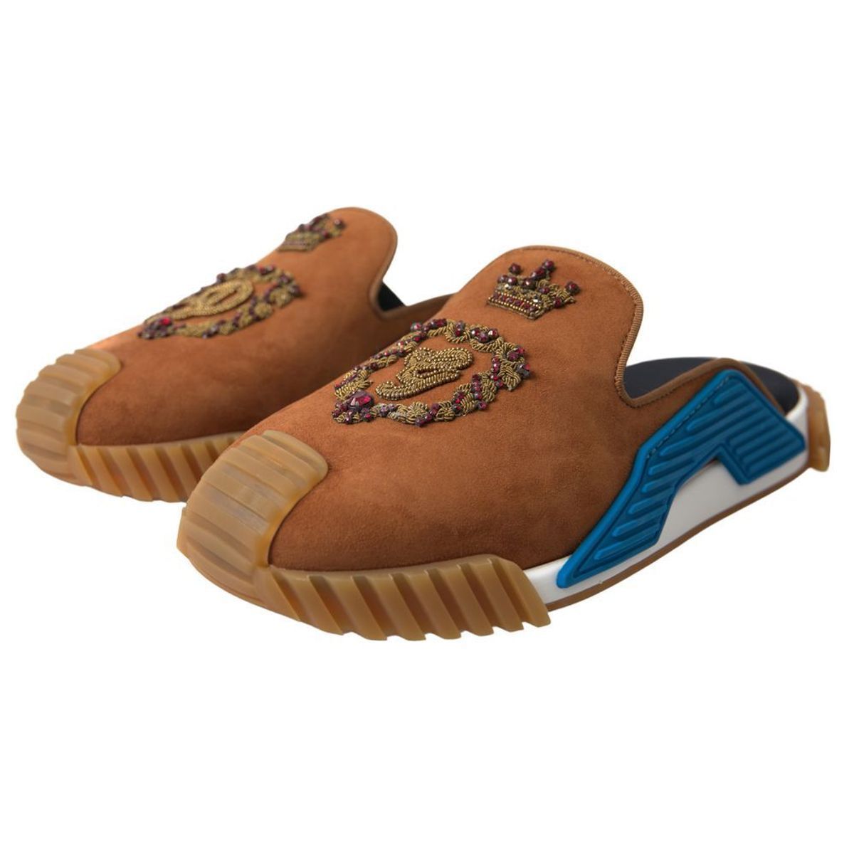 Suede Crown Logo NS1 Slides Men's Sandals - Dolce & Gabbana - Modalova