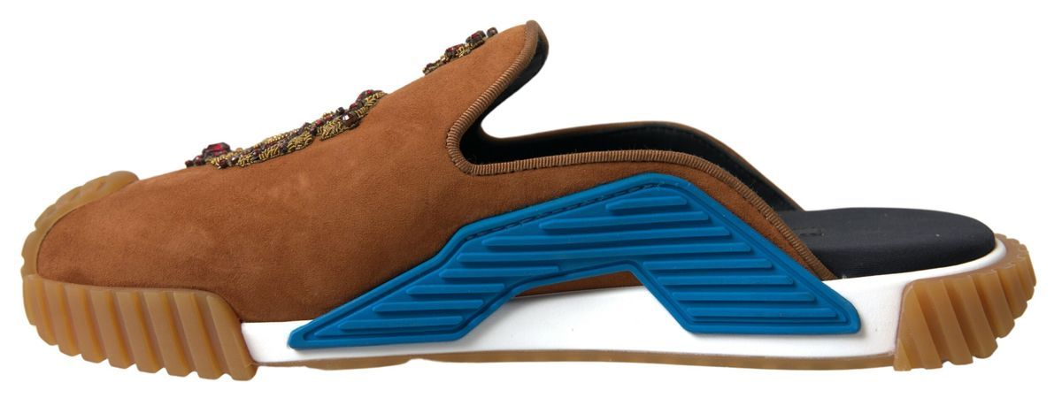 Suede Crown Logo NS1 Slides Men's Sandals - Dolce & Gabbana - Modalova