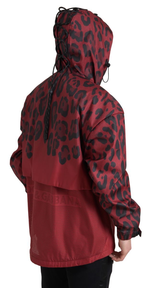 Leopard Hooded Rain Coat Men's Jacket - Dolce & Gabbana - Modalova