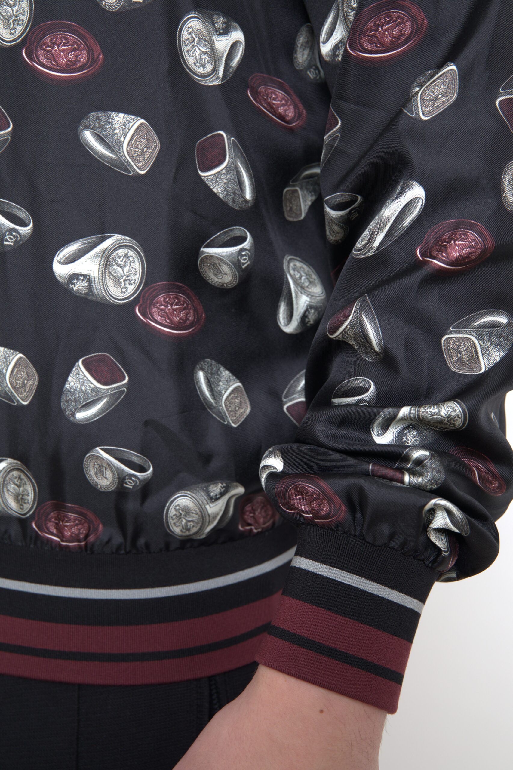 Ring Print Silk Crewneck Men's Sweater - Dolce & Gabbana - Modalova