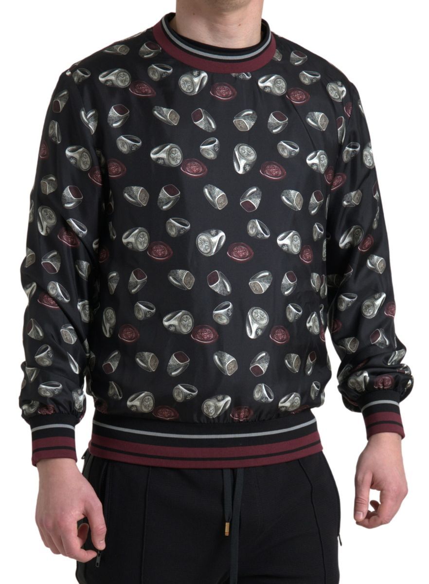 Ring Print Silk Crewneck Men's Sweater - Dolce & Gabbana - Modalova