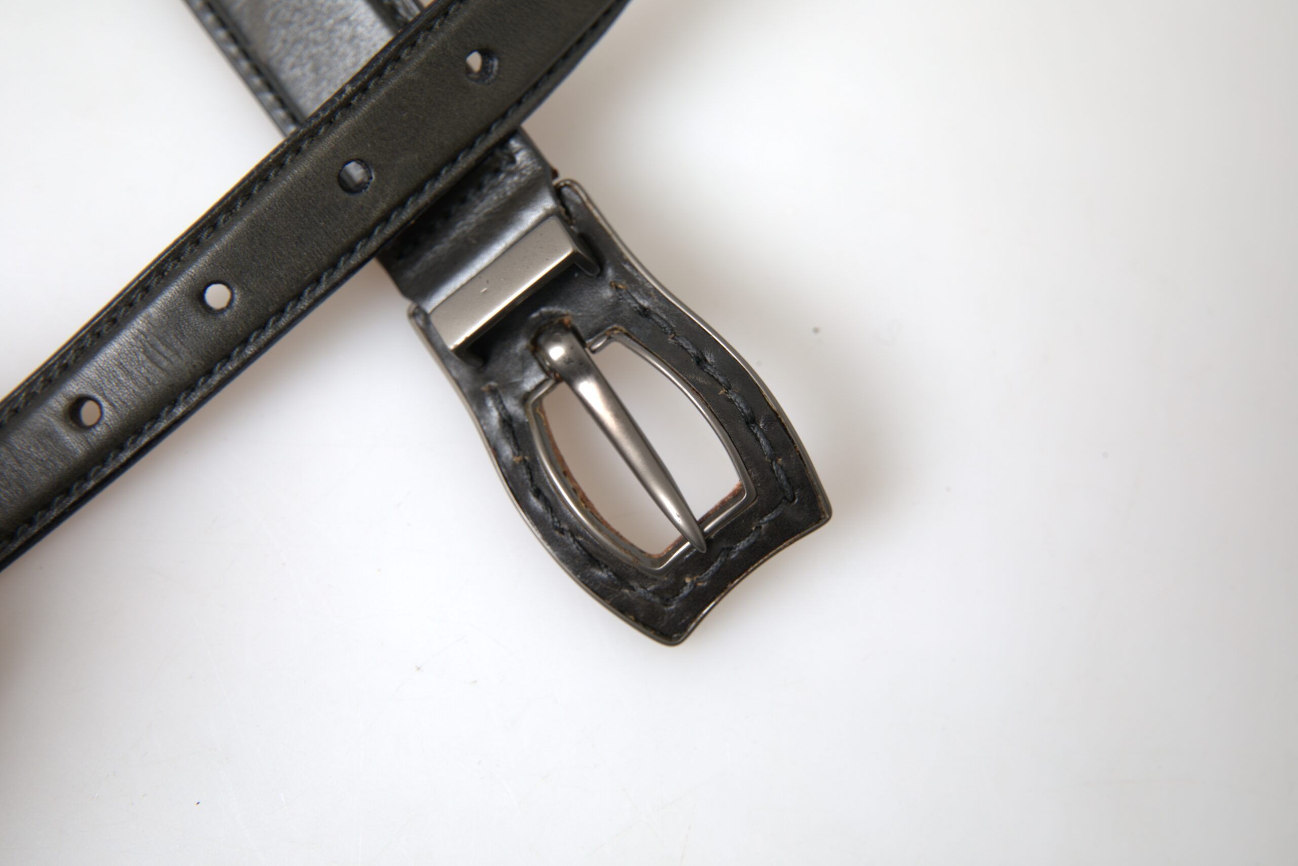 Black Leather Metal Buckle Cintura Men's Belt - Ermanno Scervino - Modalova
