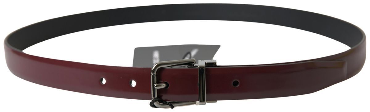 Leather Silver Metal Buckle Men's Belt - Dolce & Gabbana - Modalova