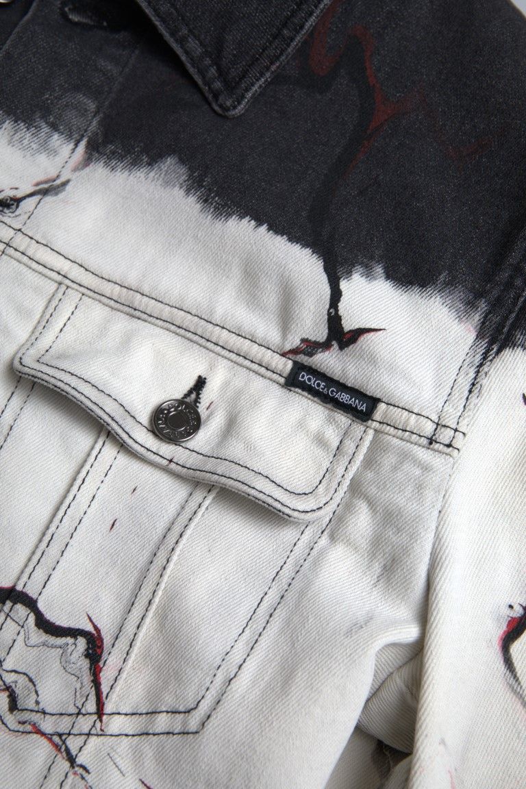 Cotton Collared Denim Men's Jacket - Dolce & Gabbana - Modalova