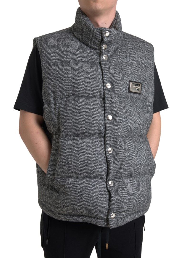 Elegant Chevron Knit Wool Blend Vest Men's Jacket - Dolce & Gabbana - Modalova