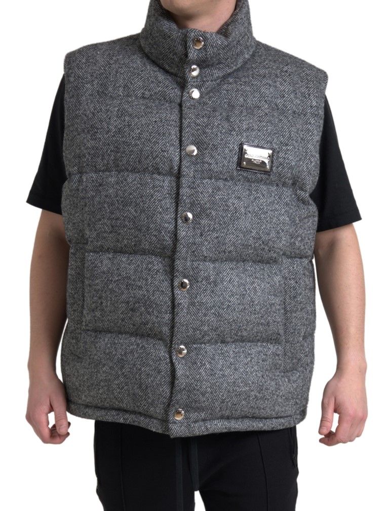 Elegant Chevron Knit Wool Blend Vest Men's Jacket - Dolce & Gabbana - Modalova