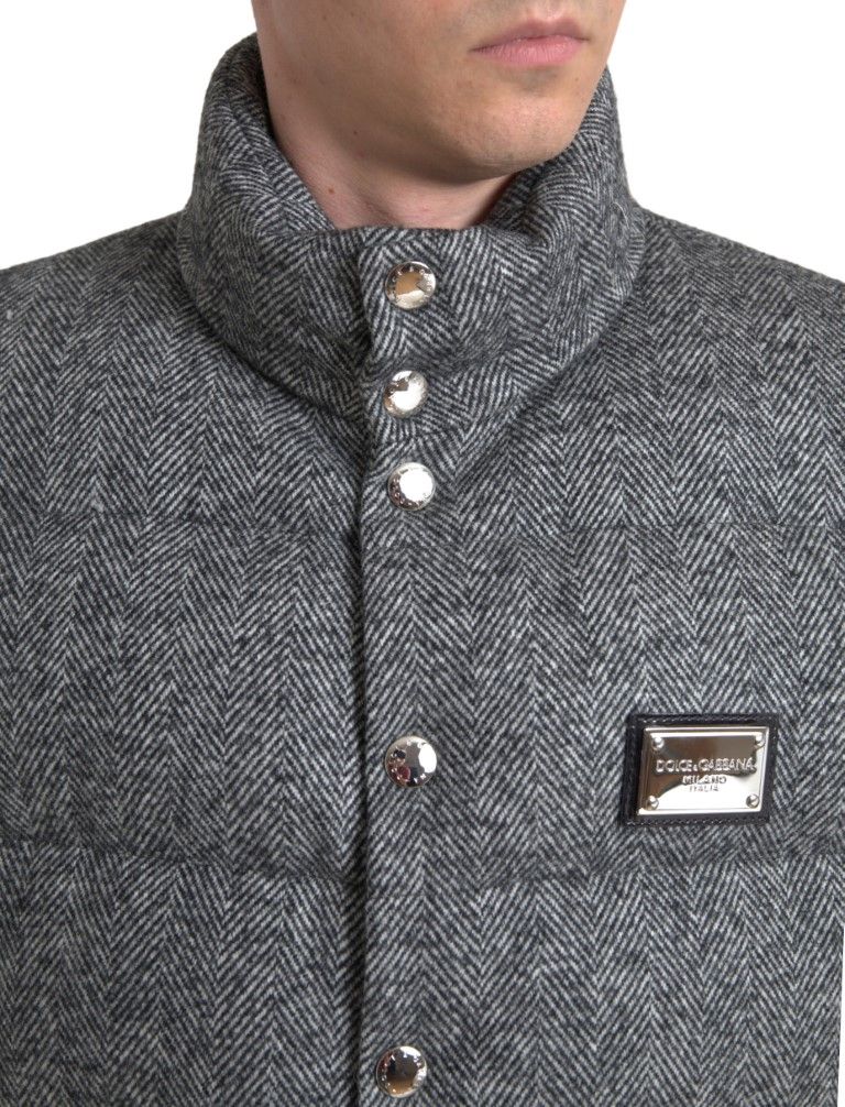 Elegant Chevron Knit Wool Blend Vest Men's Jacket - Dolce & Gabbana - Modalova
