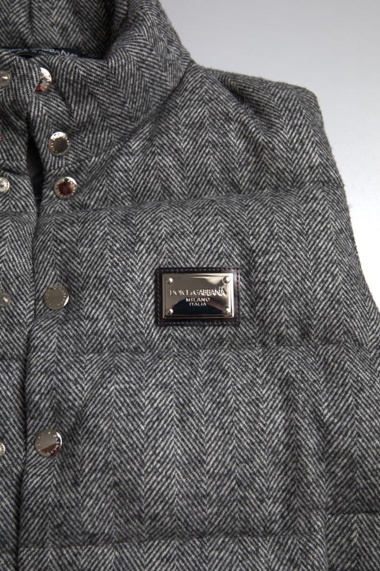Elegant Chevron Knit Wool Blend Vest Men's Jacket - Dolce & Gabbana - Modalova
