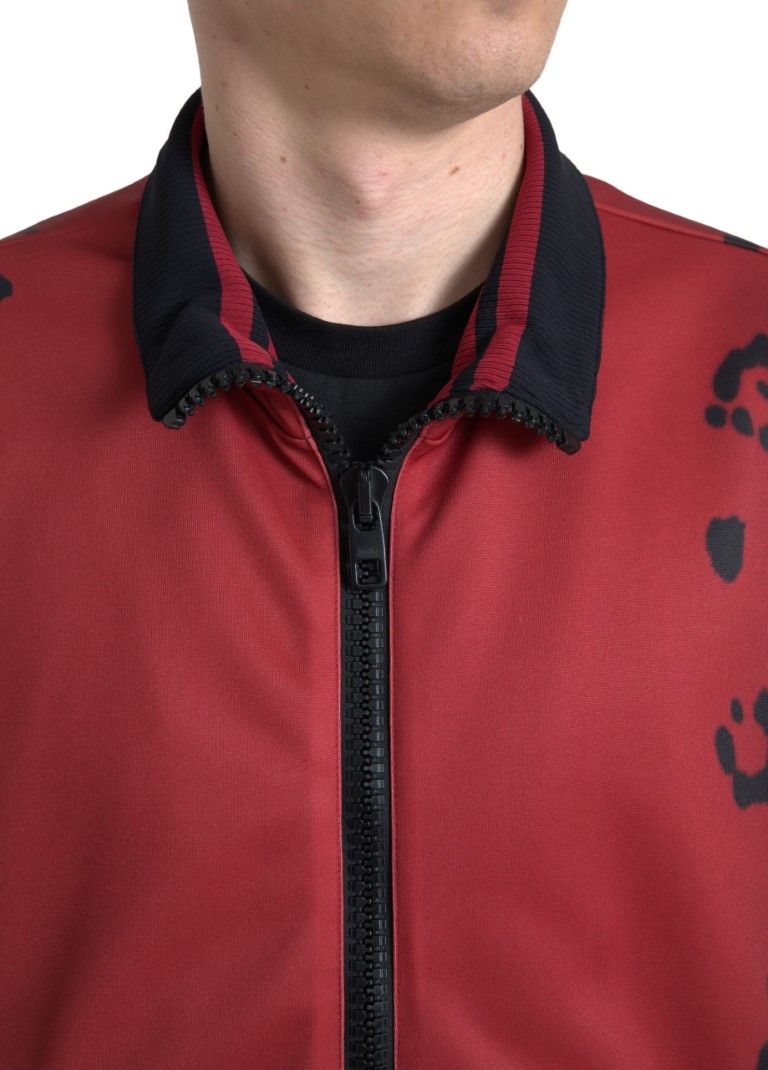 Leopard Polyester Bomber Full Zip Men's Jacket - Dolce & Gabbana - Modalova