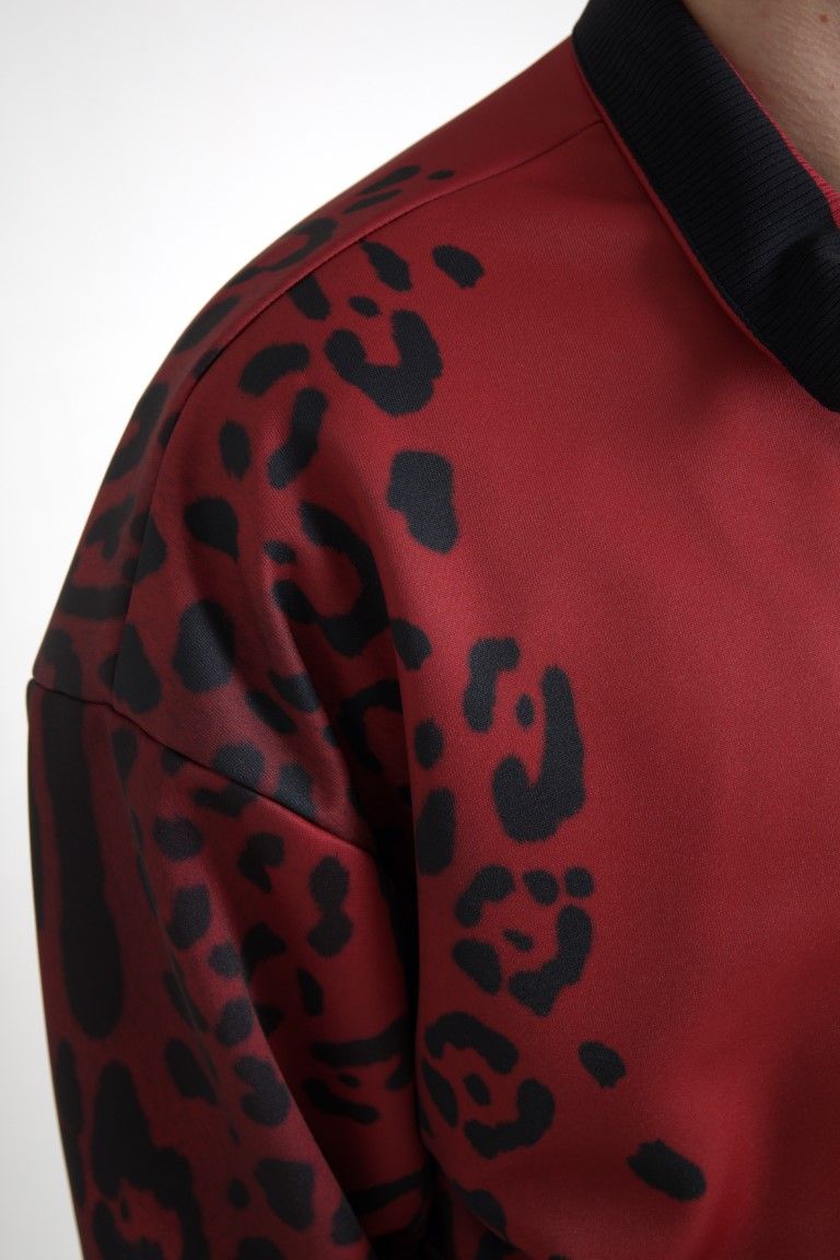 Leopard Polyester Bomber Full Zip Men's Jacket - Dolce & Gabbana - Modalova