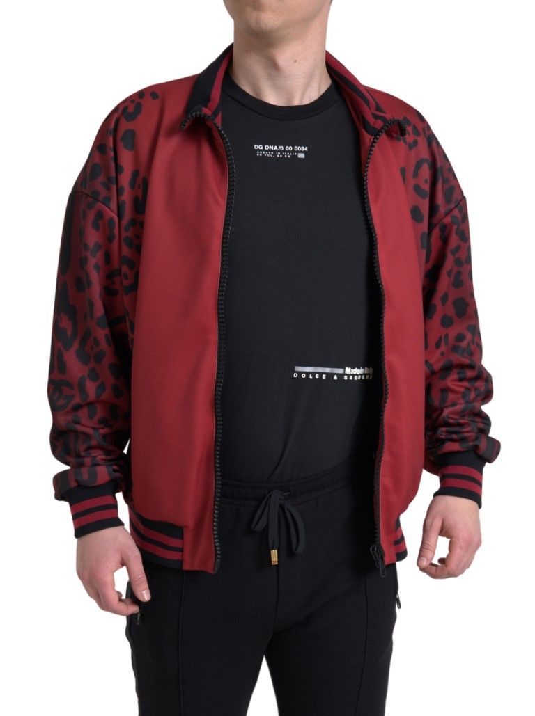Leopard Polyester Bomber Full Zip Men's Jacket - Dolce & Gabbana - Modalova