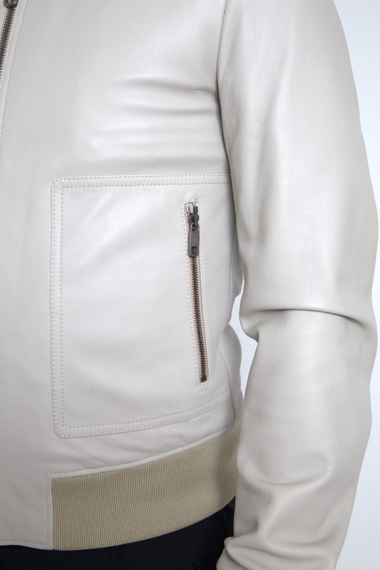 Leather Bomber Blouson Full Zip Men's Jacket - Dolce & Gabbana - Modalova