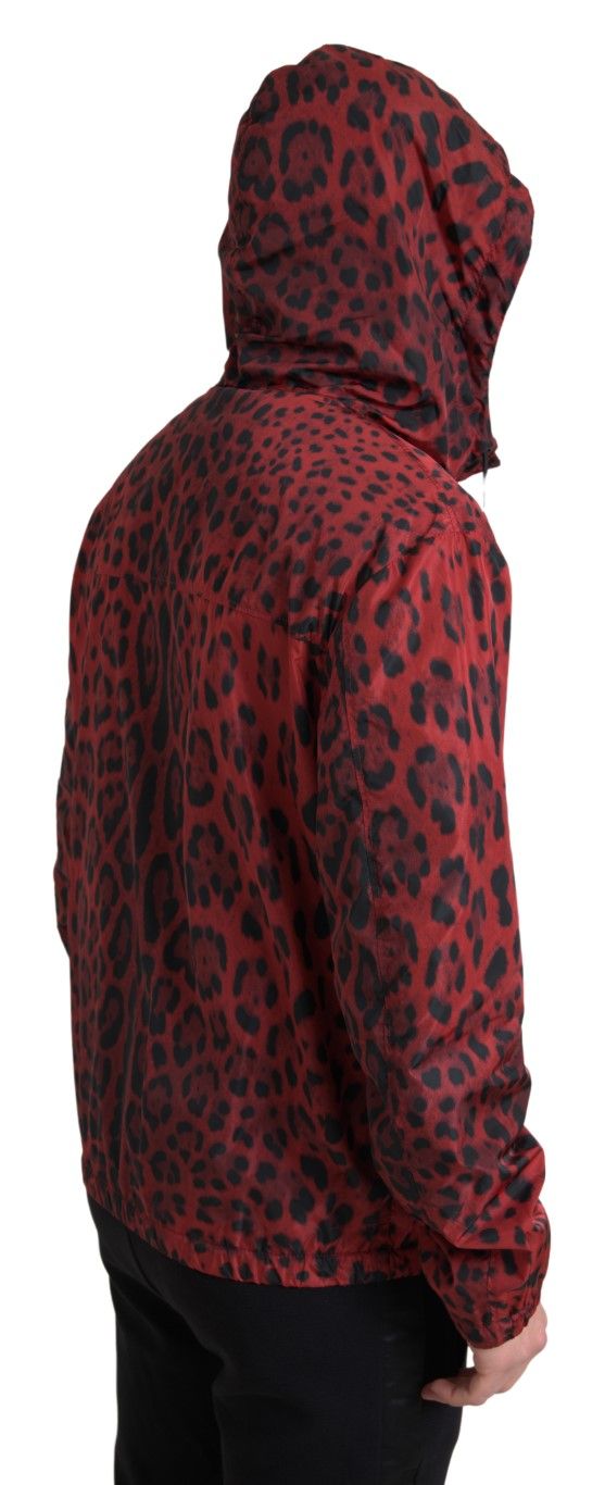 Leopard Hooded Bomber Full Zip Men's Jacket - Dolce & Gabbana - Modalova