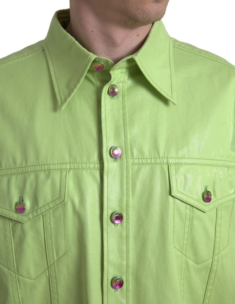 Cotton Collared Button Down Men's Shirt - Dolce & Gabbana - Modalova