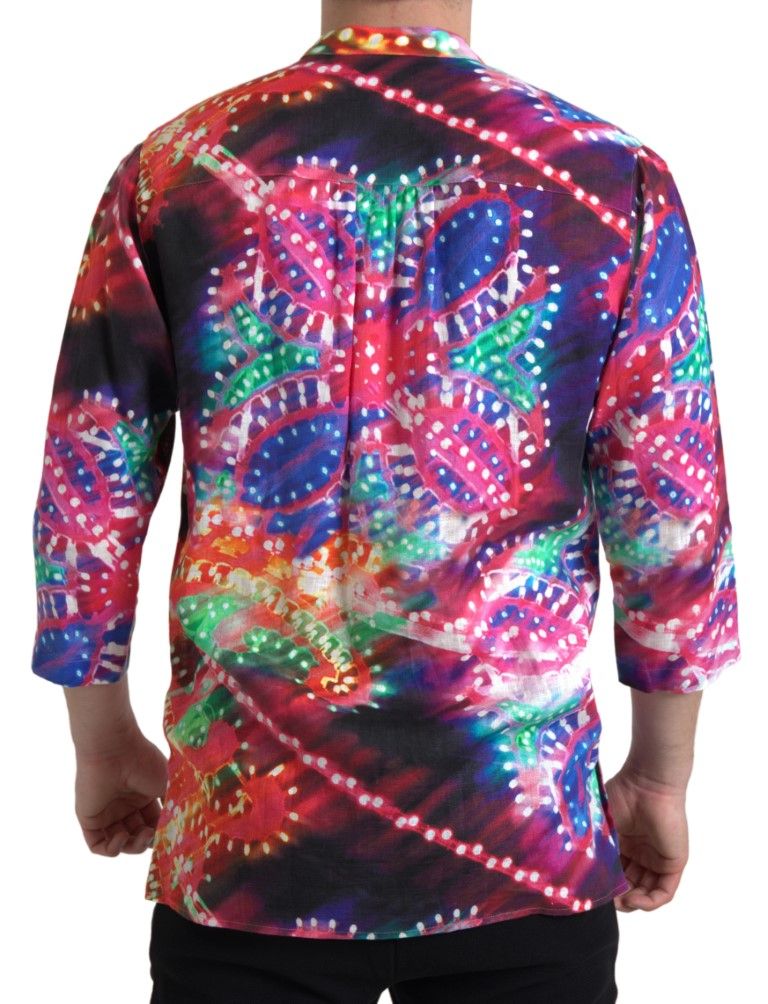 Luminarie Print Linen Men's Shirt - Dolce & Gabbana - Modalova