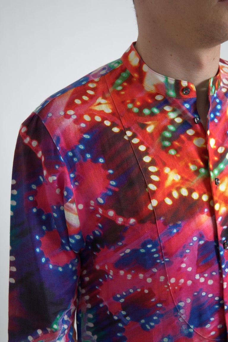 Luminarie Print Linen Men's Shirt - Dolce & Gabbana - Modalova