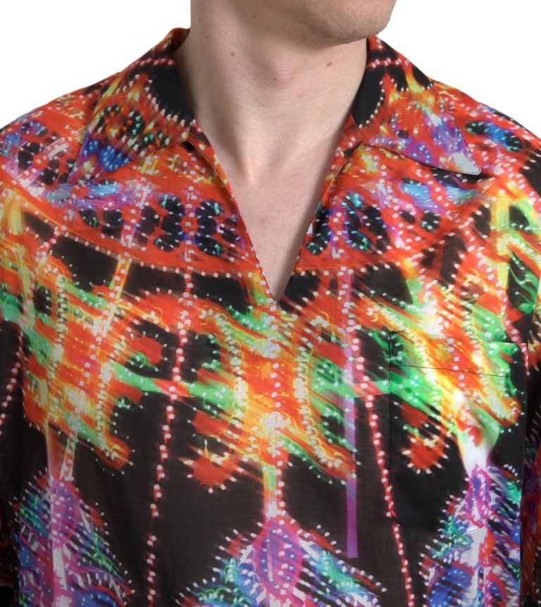 Luminarie Print Men Cotton Men's Shirt - Dolce & Gabbana - Modalova