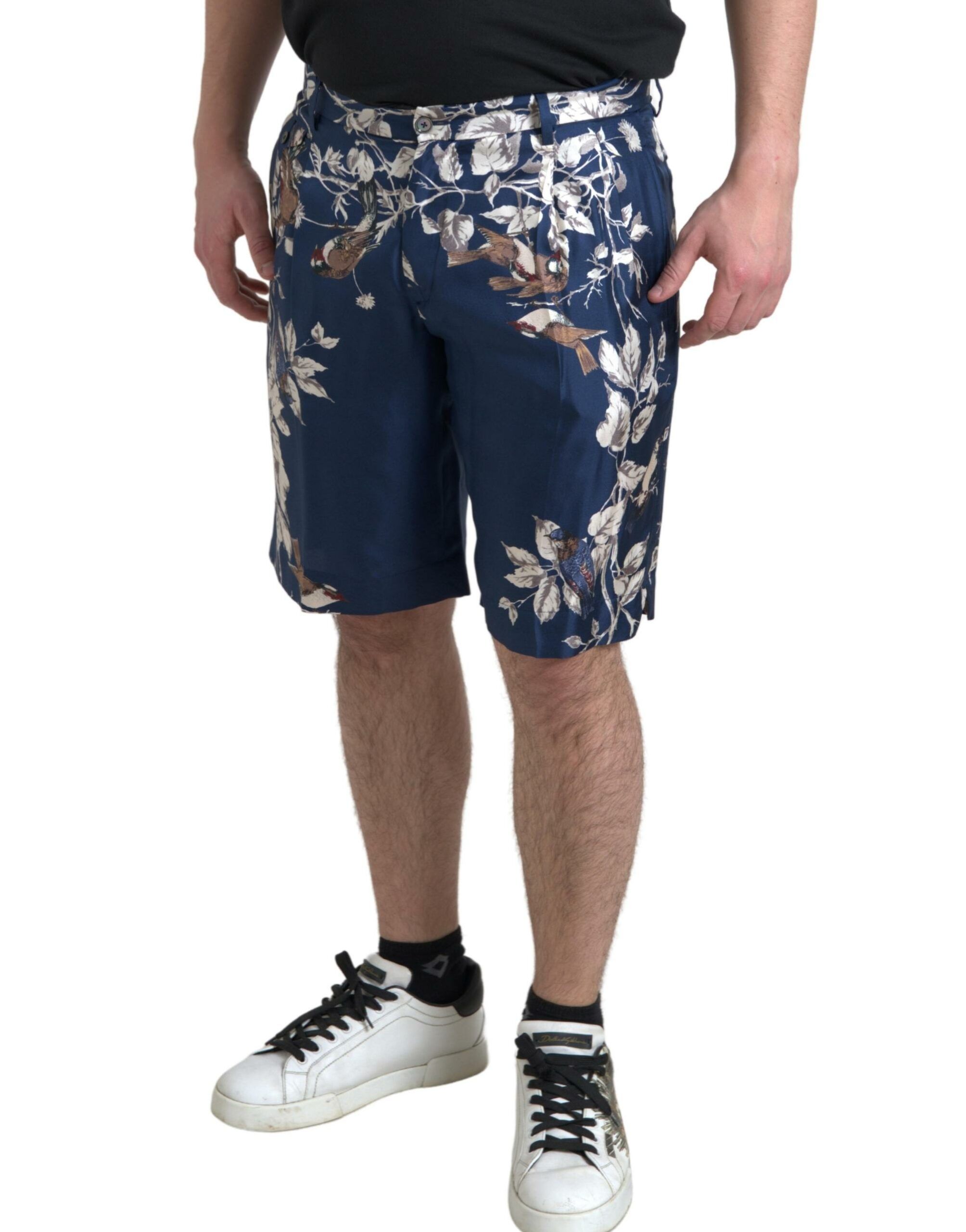 Floral Print Silk Men Bermuda Men's Shorts - Dolce & Gabbana - Modalova