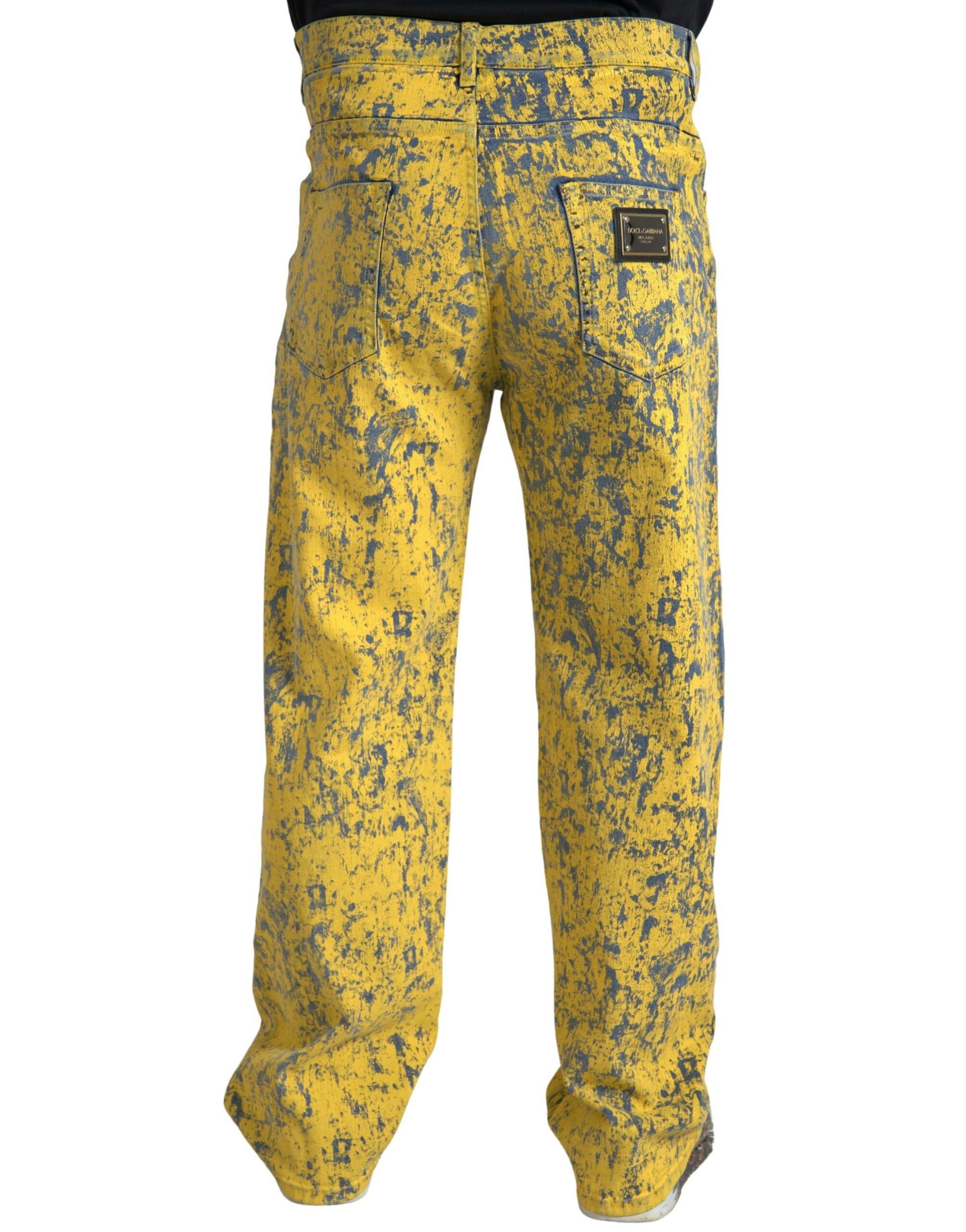 Cotton Tie Dye Straight Denim Men's Jeans - Dolce & Gabbana - Modalova