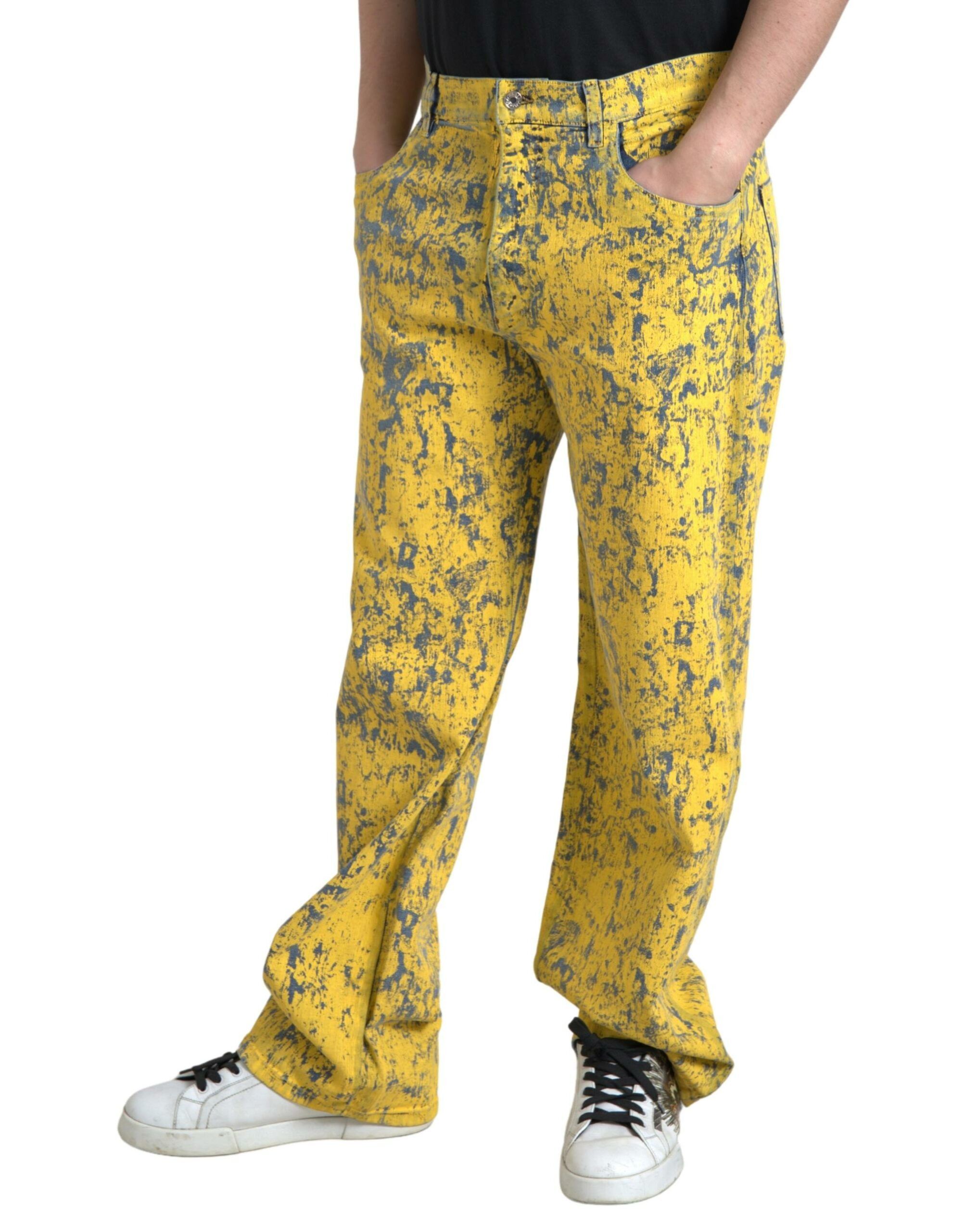 Cotton Tie Dye Straight Denim Men's Jeans - Dolce & Gabbana - Modalova
