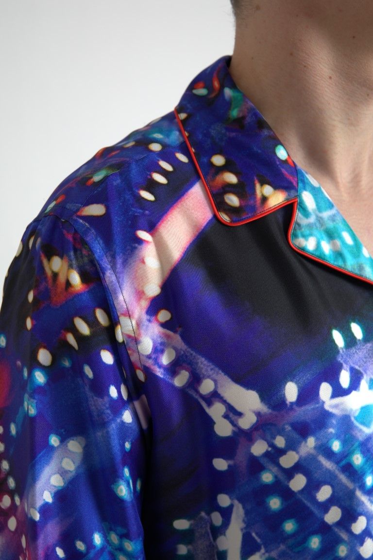 Silk Psychedelic Print Men Pajama Men's Shirt - Dolce & Gabbana - Modalova