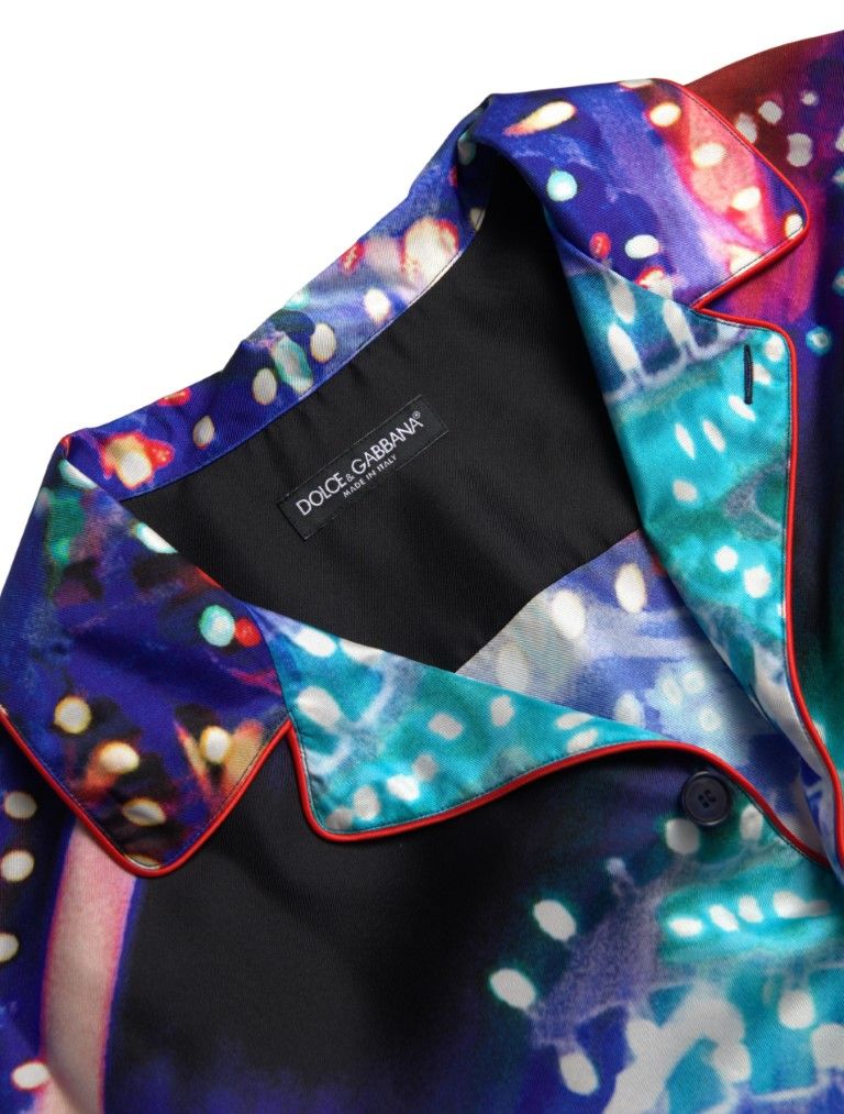Silk Psychedelic Print Men Pajama Men's Shirt - Dolce & Gabbana - Modalova