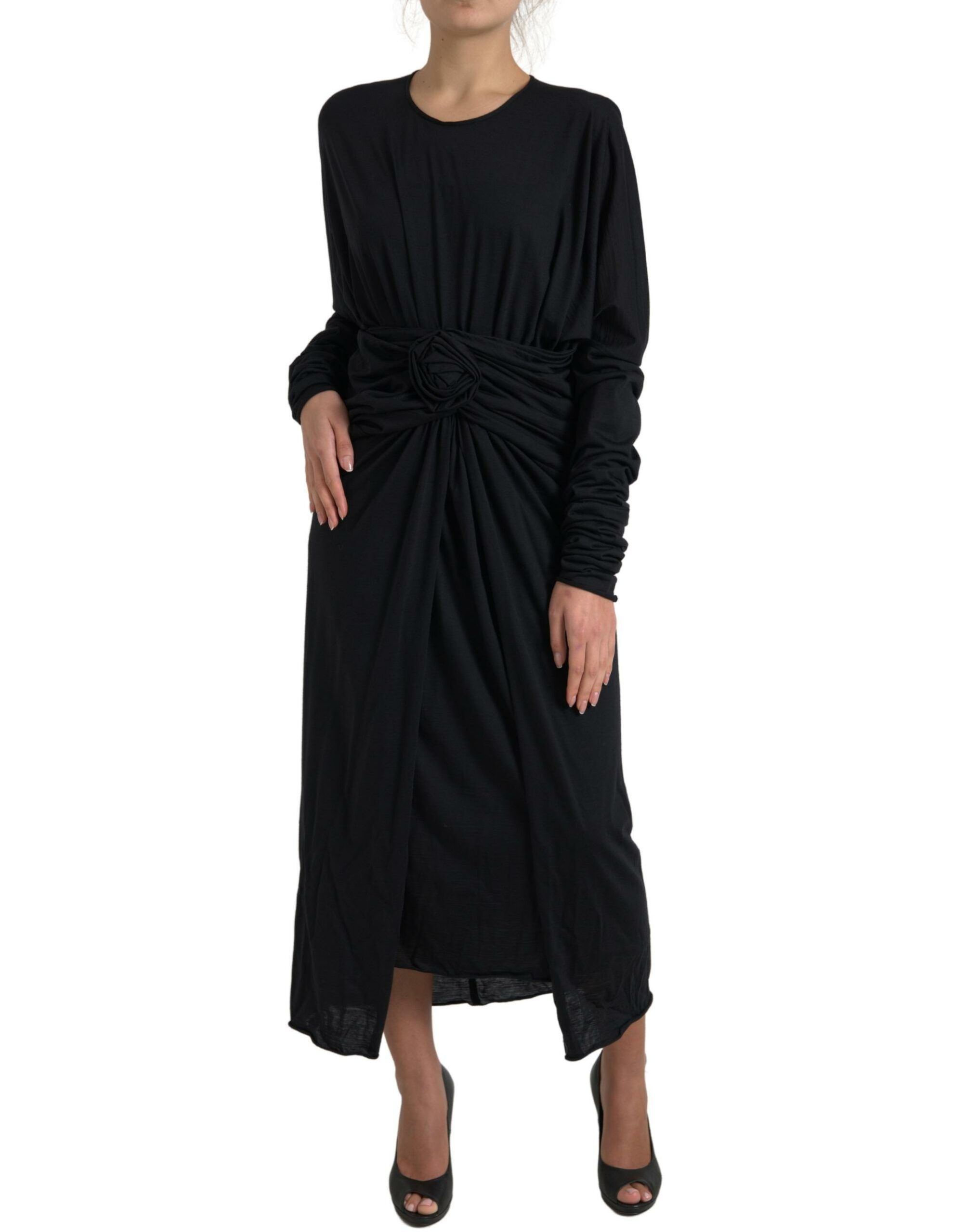 Wool Wrap Sheath Midi Gown Women's Dress - Dolce & Gabbana - Modalova