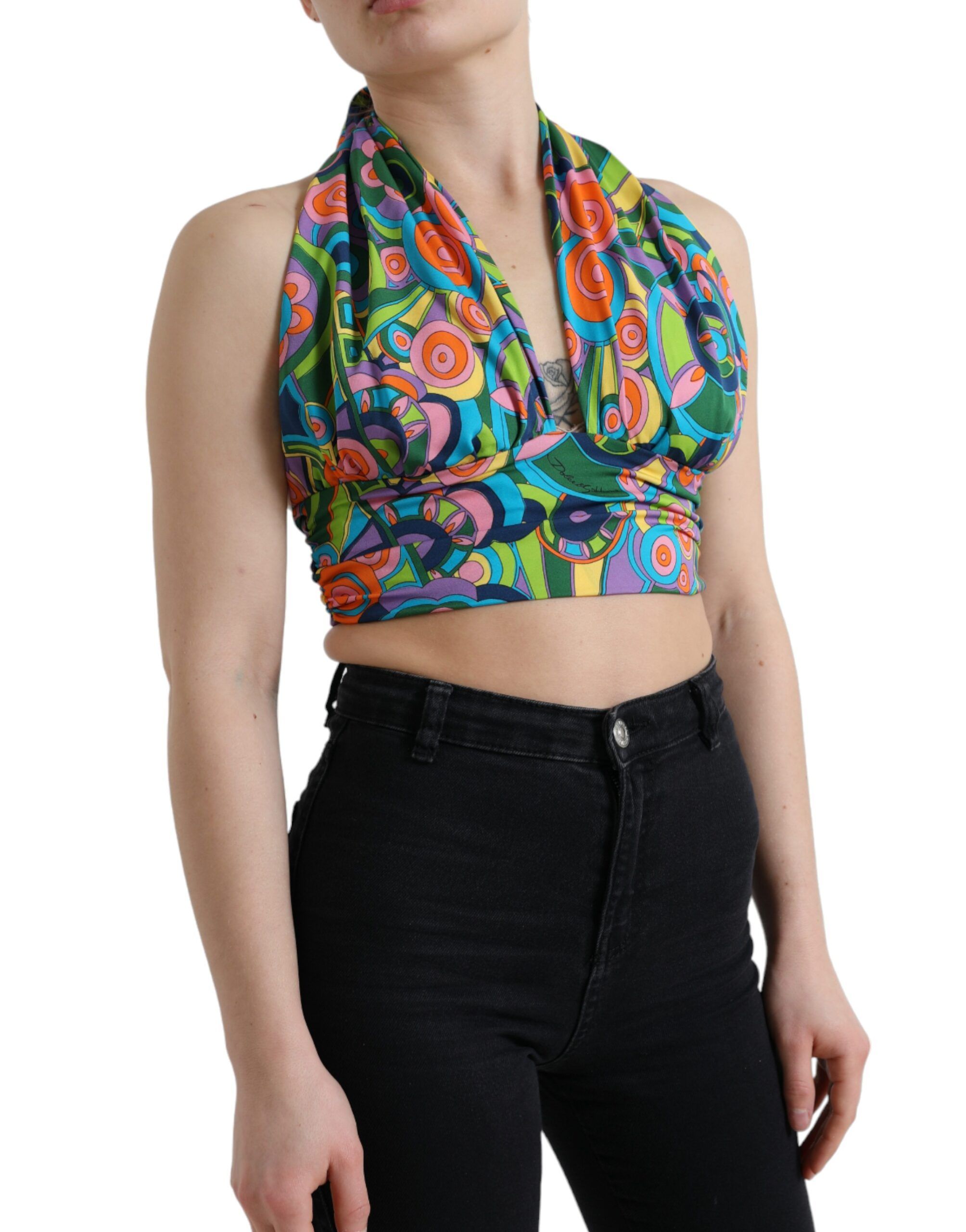 Halter Sleeveless Cropped Tank Women's Top - Dolce & Gabbana - Modalova