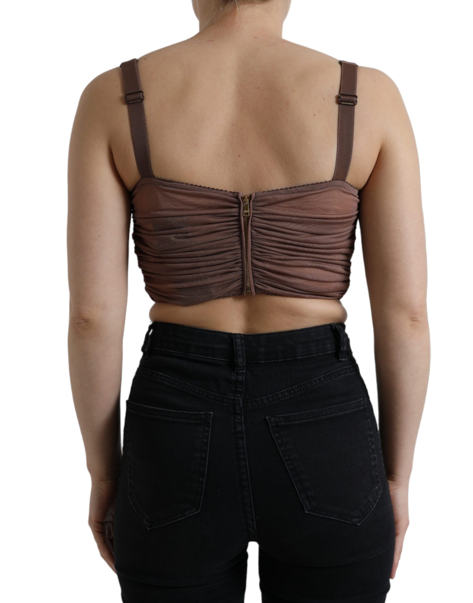 Viscose Bustier Sleeveless Cropped Women's Top - Dolce & Gabbana - Modalova