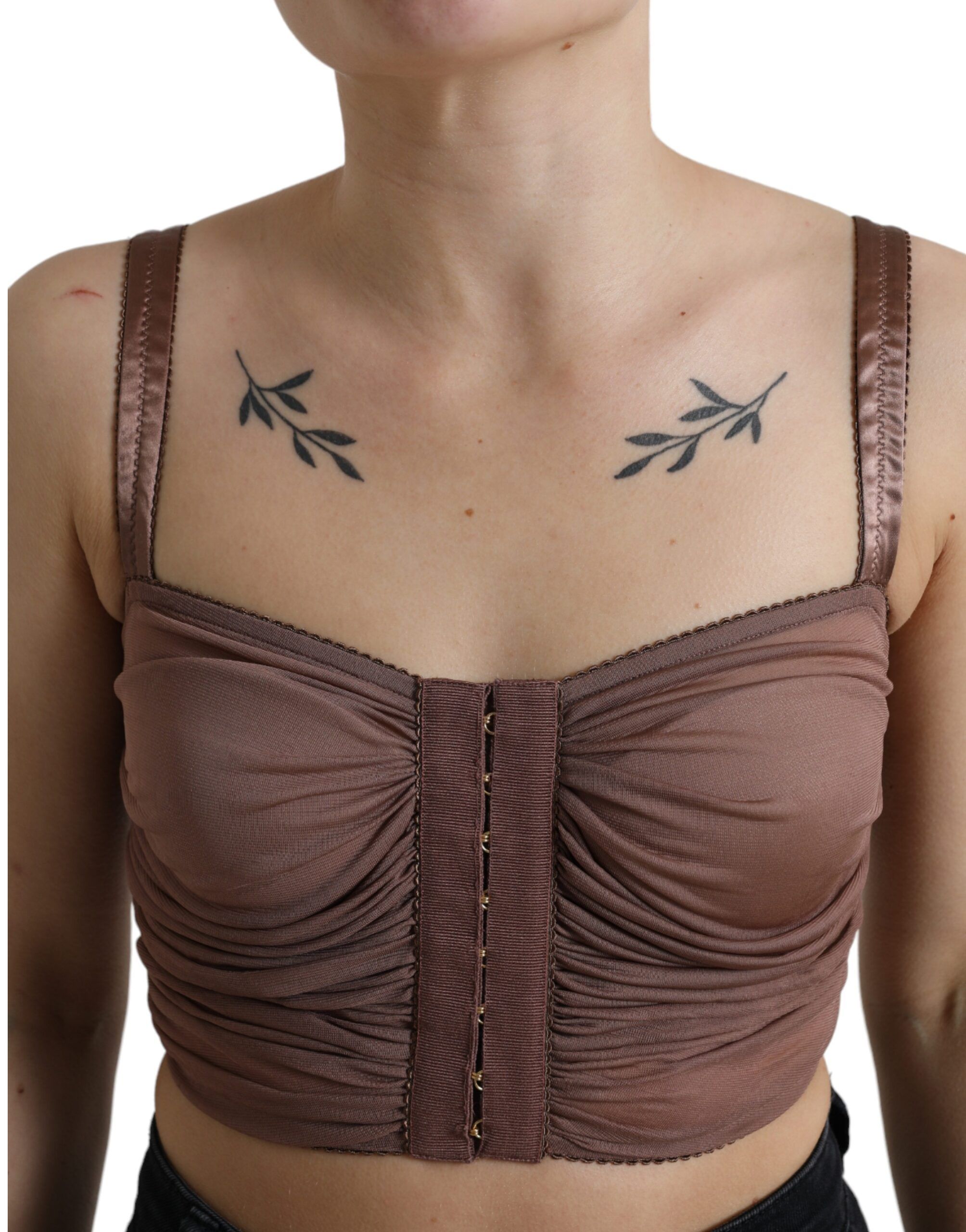 Viscose Bustier Sleeveless Cropped Women's Top - Dolce & Gabbana - Modalova