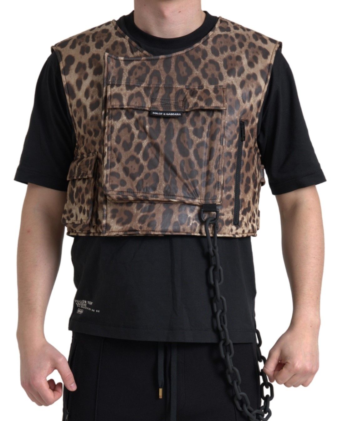Leopard Silk Sleeveless Men's Sportswear - Dolce & Gabbana - Modalova