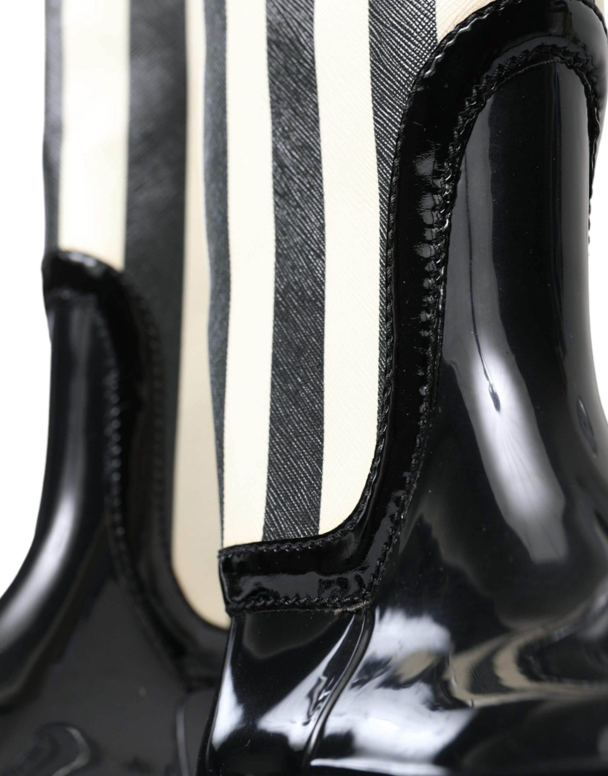 Black Rubber Knee High Flat Boots Women's Shoes - Dolce & Gabbana - Modalova