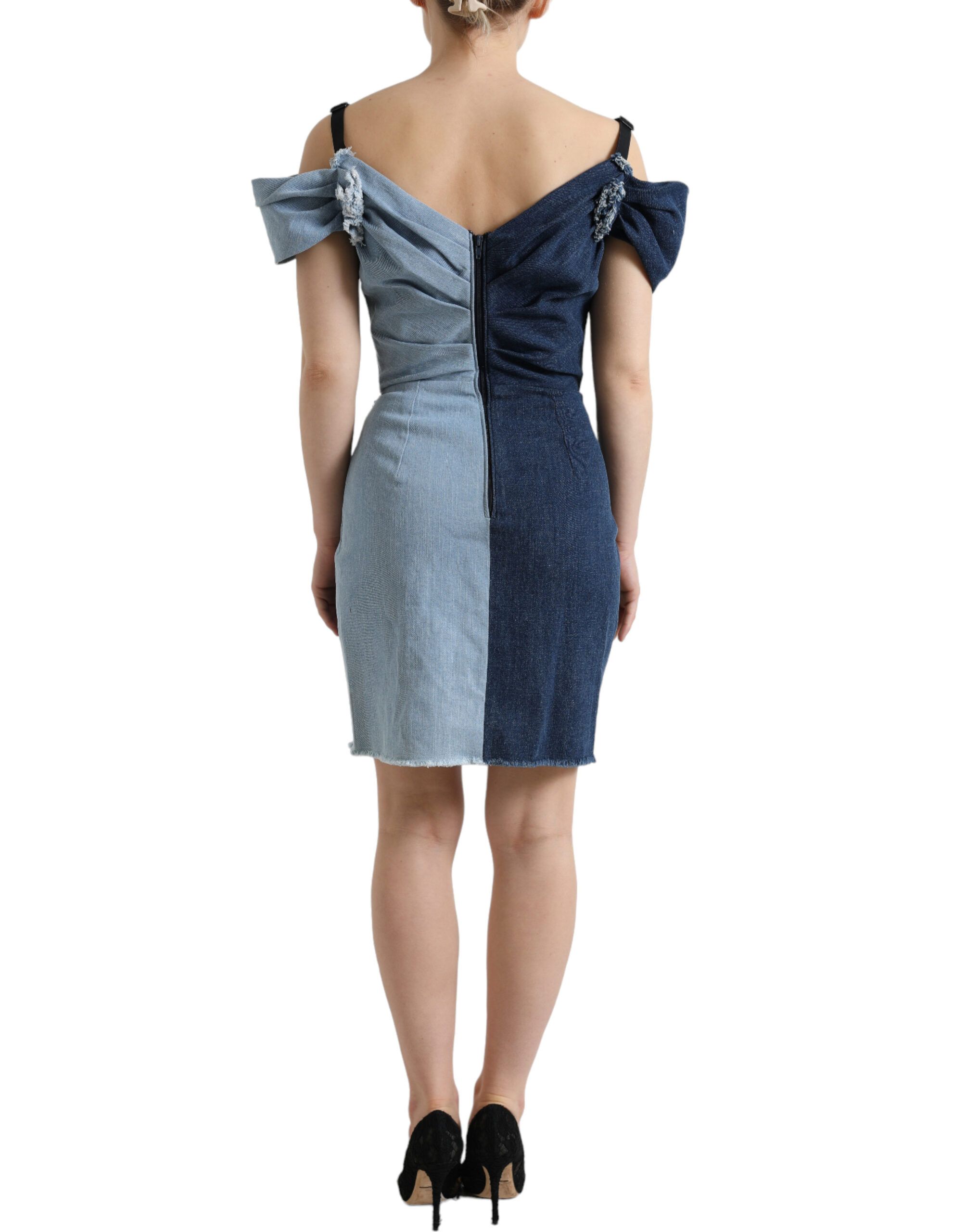 Patchwork Two Tone Denim Mini Women's Dress - Dolce & Gabbana - Modalova