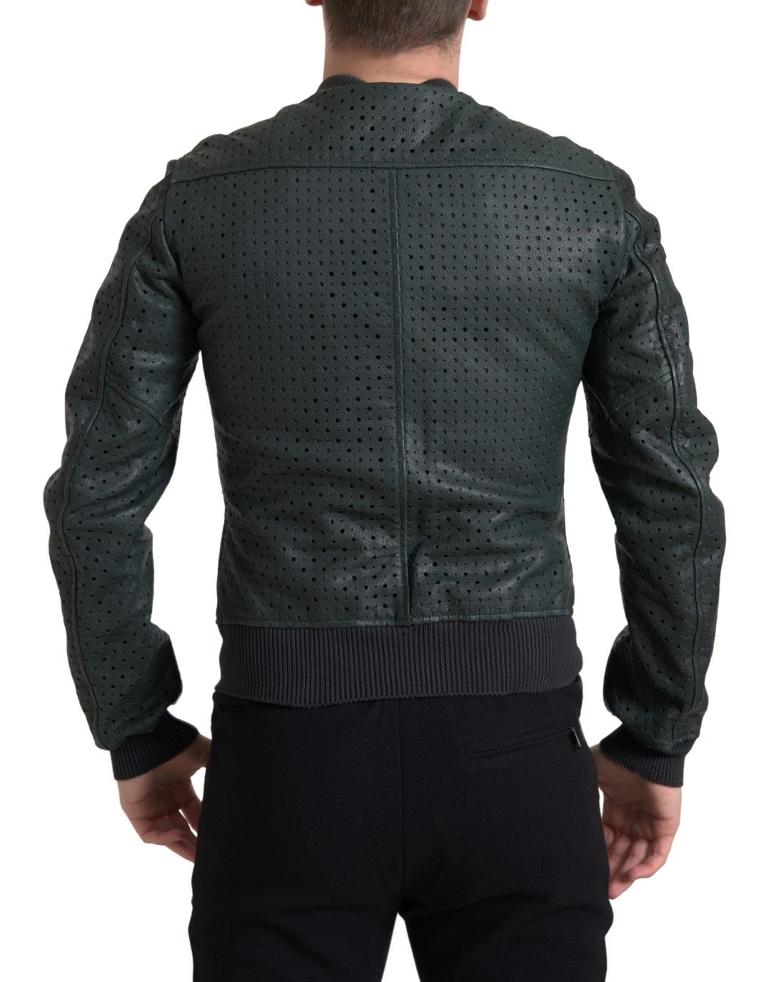 Perforated Leather Bomber Men's Jacket - Dolce & Gabbana - Modalova