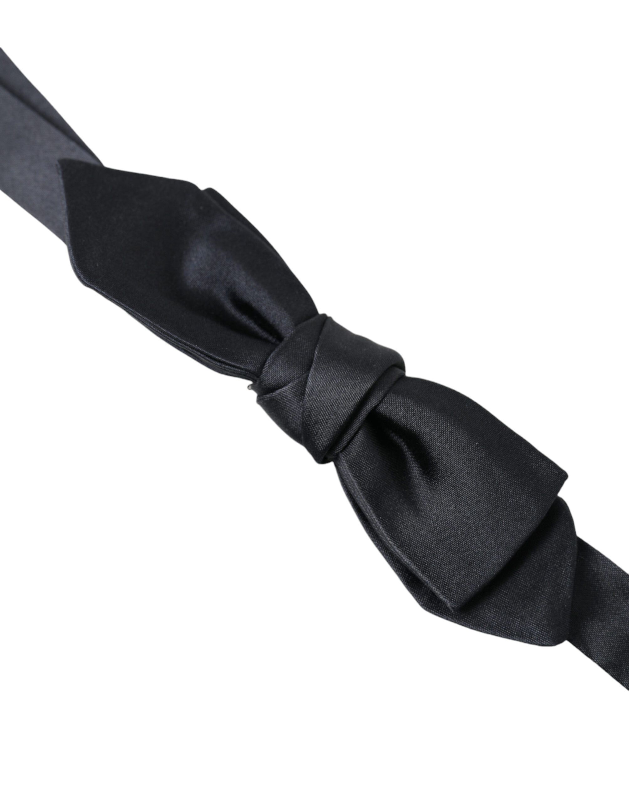 Dark Silk Satin Adjustable Neck Men Papillon Bow Men's Tie - Dolce & Gabbana - Modalova