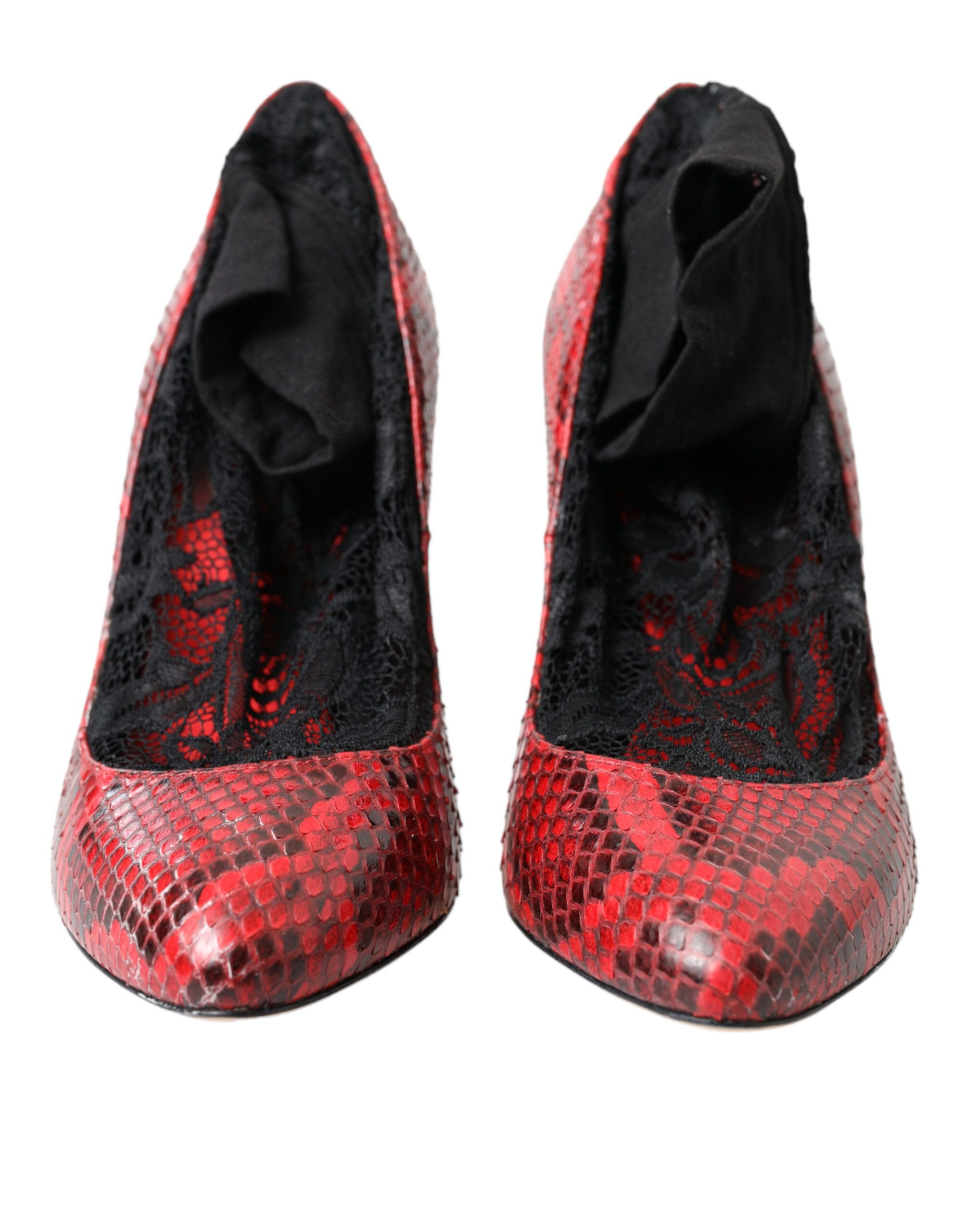 Red Ayers Leather Lace Socks Pumps Women's Shoes - Dolce & Gabbana - Modalova