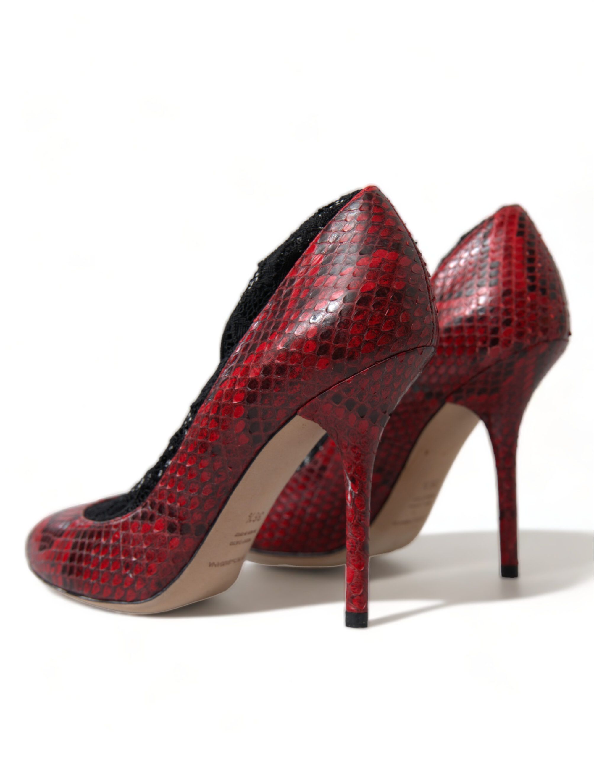 Red Ayers Leather Lace Socks Pumps Women's Shoes - Dolce & Gabbana - Modalova