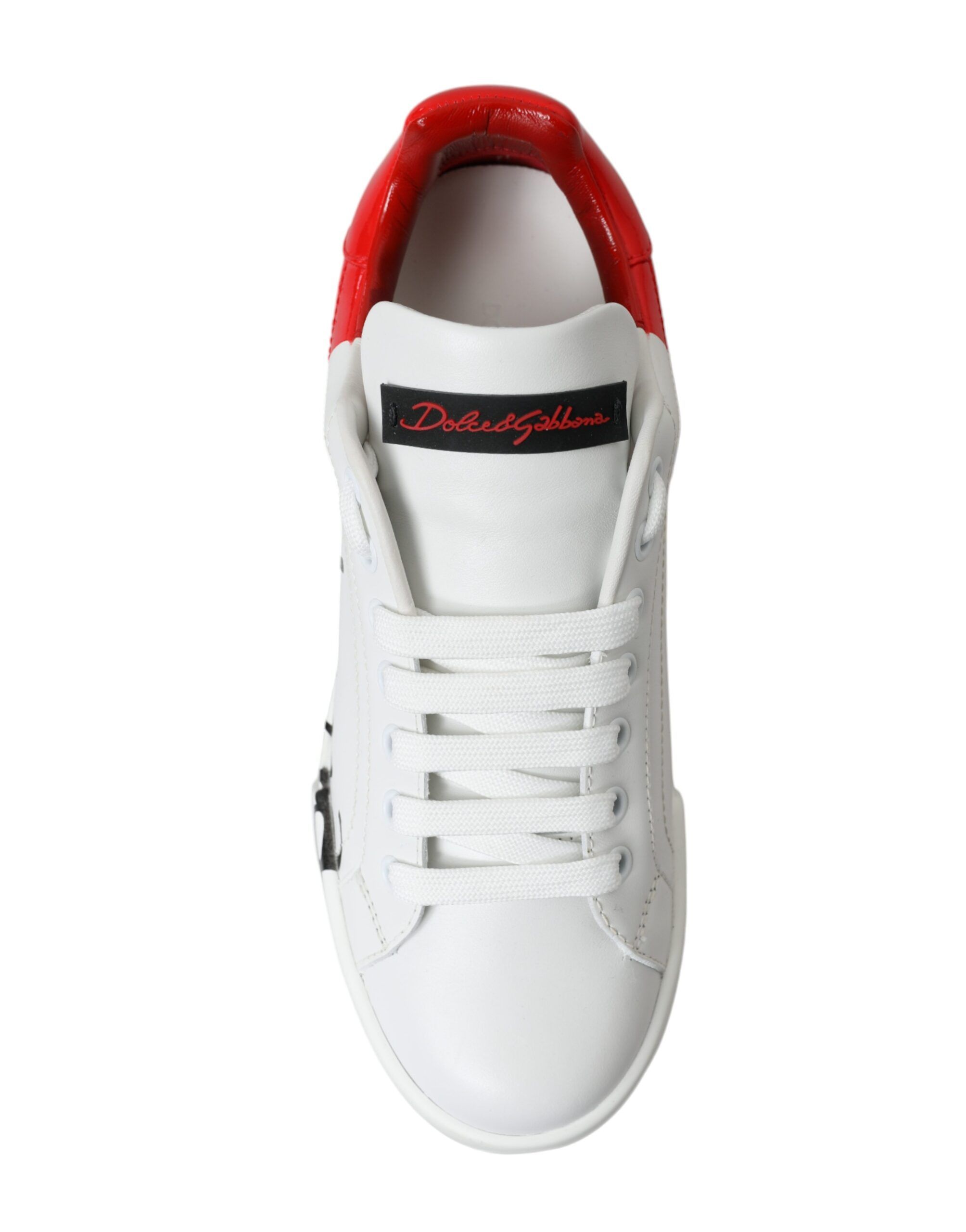 Red Lace Up Womens Low Top Sneakers Shoes - Dolce & Gabbana - Modalova