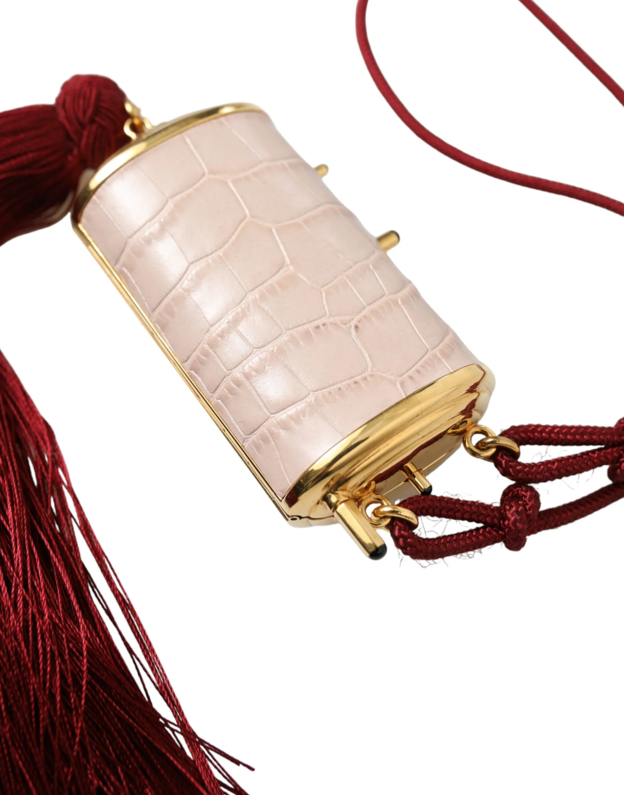 Exotic Leather Mini Mirror Tassel Makeup Women's Bag - Dolce & Gabbana - Modalova