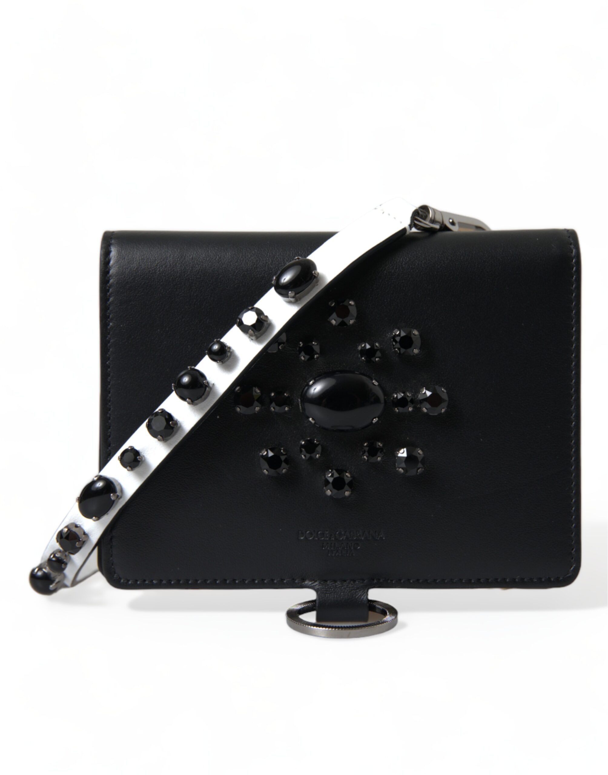 Leather Crystal Embellished Card Holder Women's Wallet - Dolce & Gabbana - Modalova