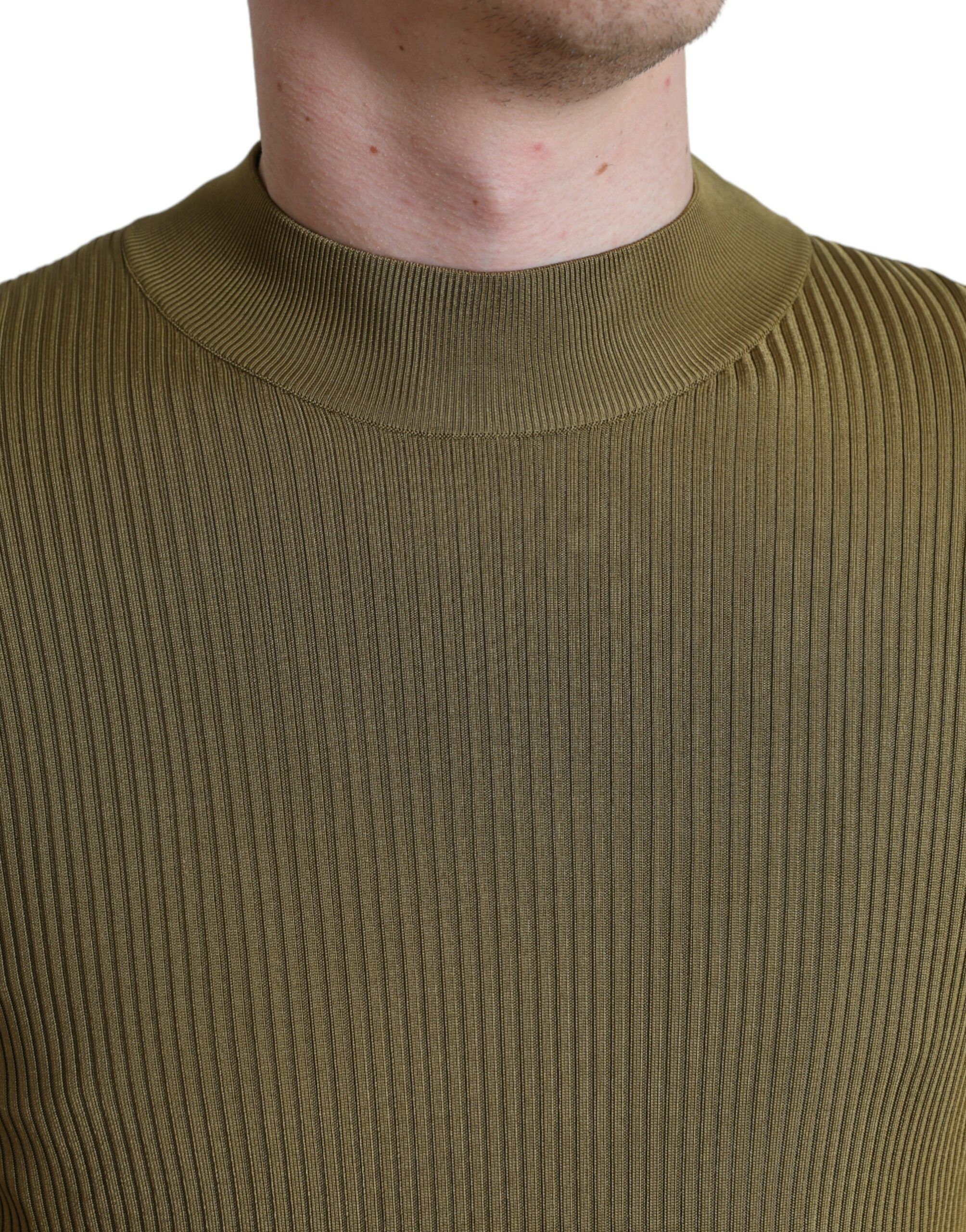 Green Viscose Crewneck Pullover Men's Sweater - Dolce & Gabbana - Modalova