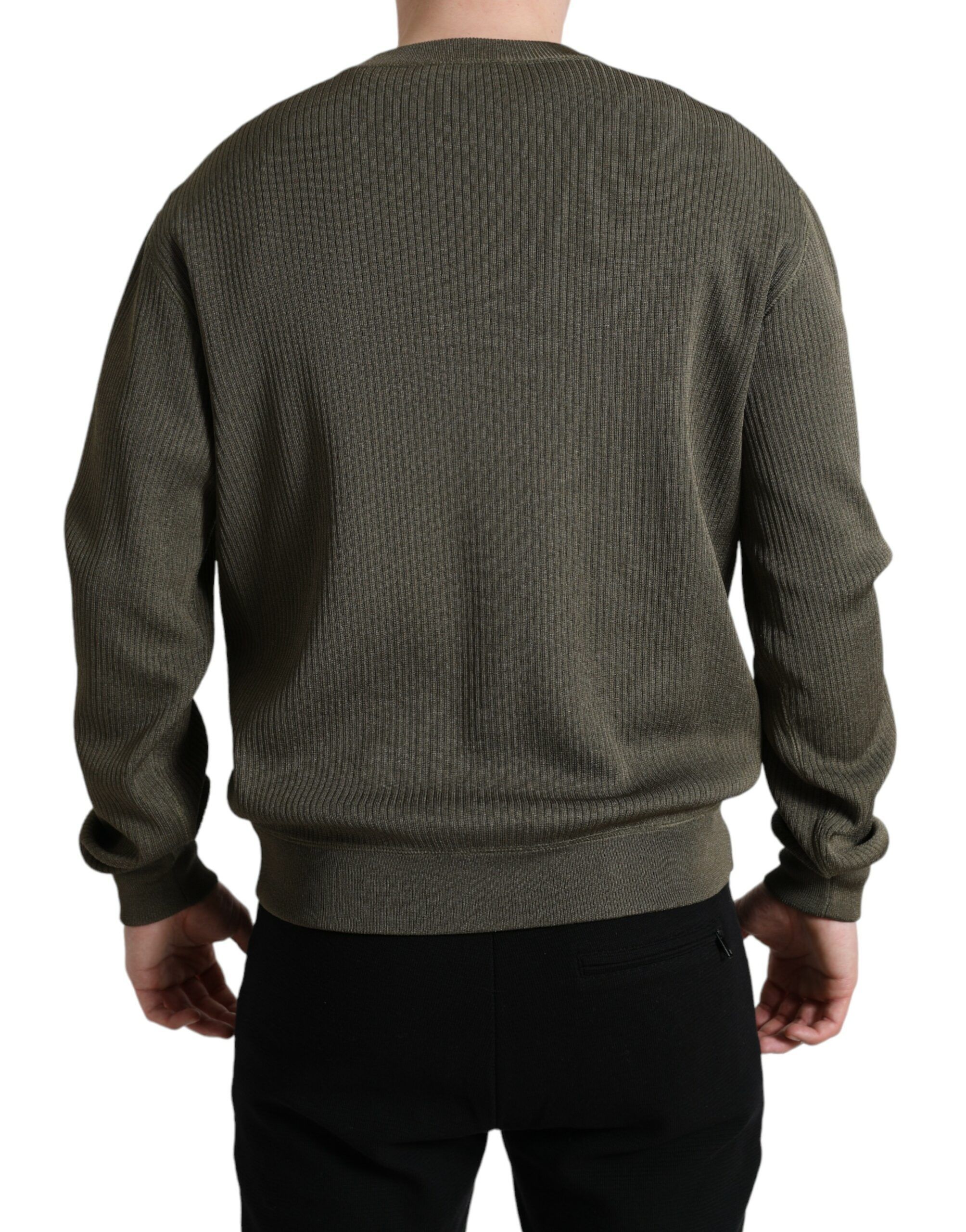Viscose Crew Neck Men Pullover Men's Sweater - Dolce & Gabbana - Modalova