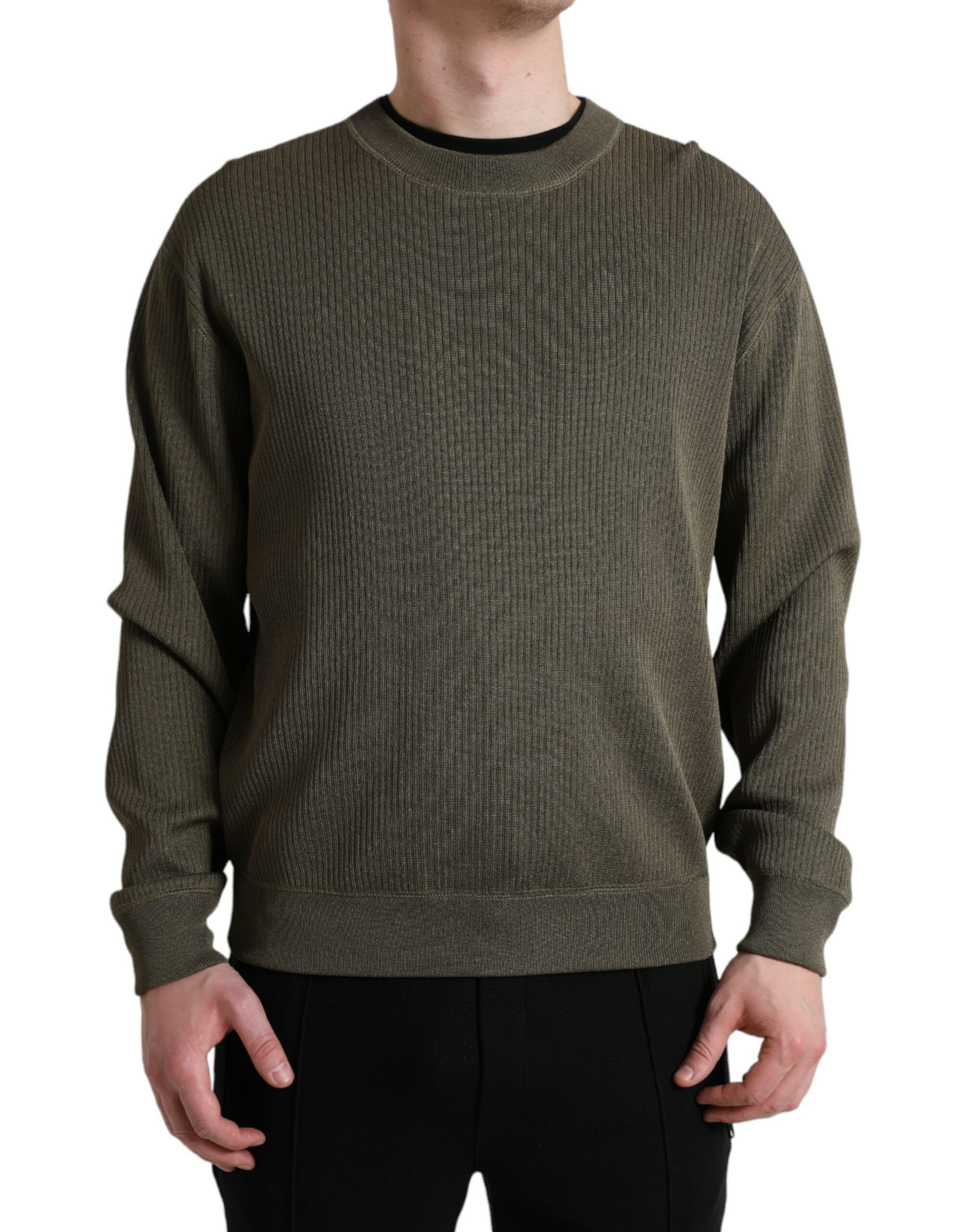 Viscose Crew Neck Men Pullover Men's Sweater - Dolce & Gabbana - Modalova