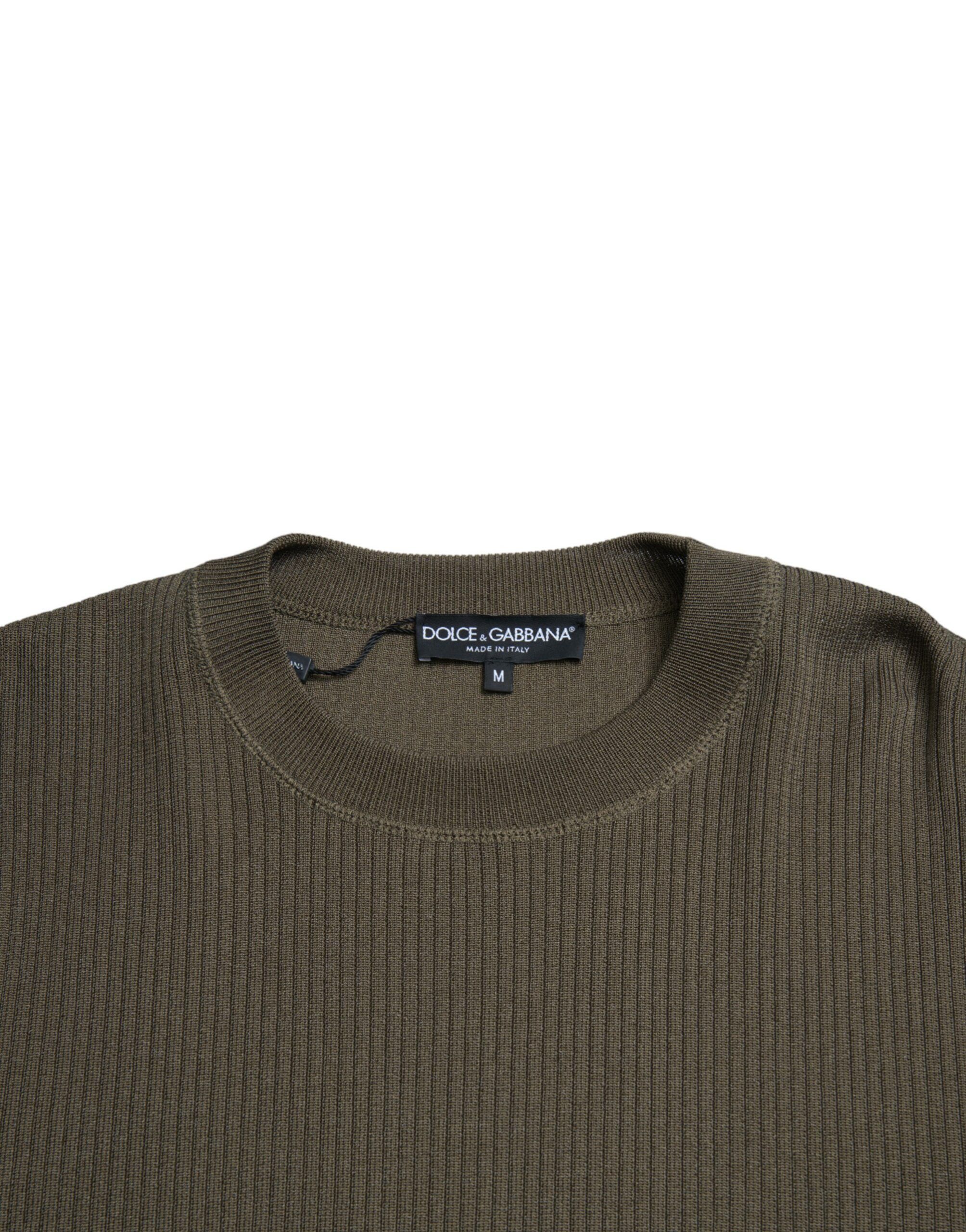 Viscose Crew Neck Men Pullover Men's Sweater - Dolce & Gabbana - Modalova