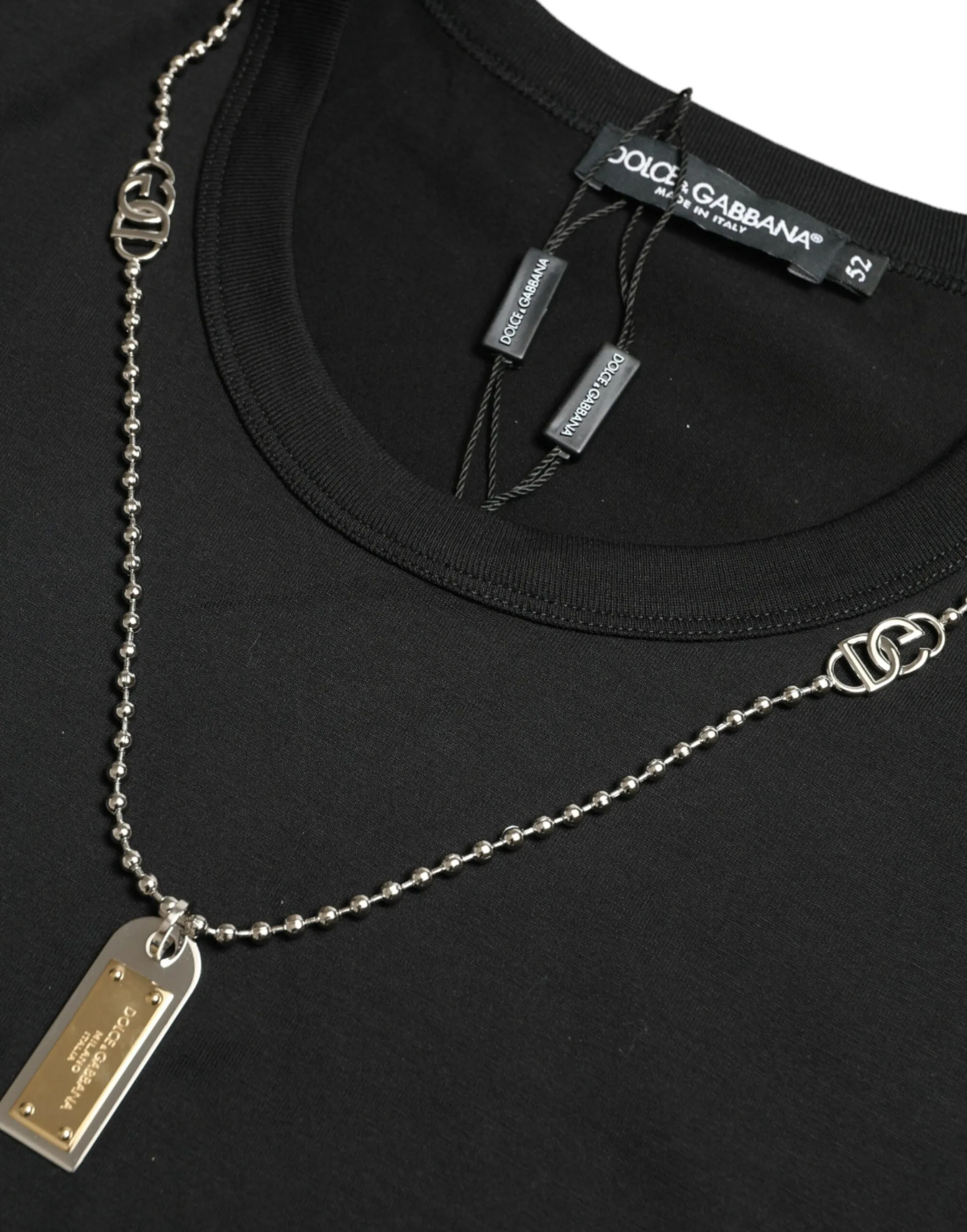 Cotton Dog Tag Round Neck Men's T-shirt - Dolce & Gabbana - Modalova